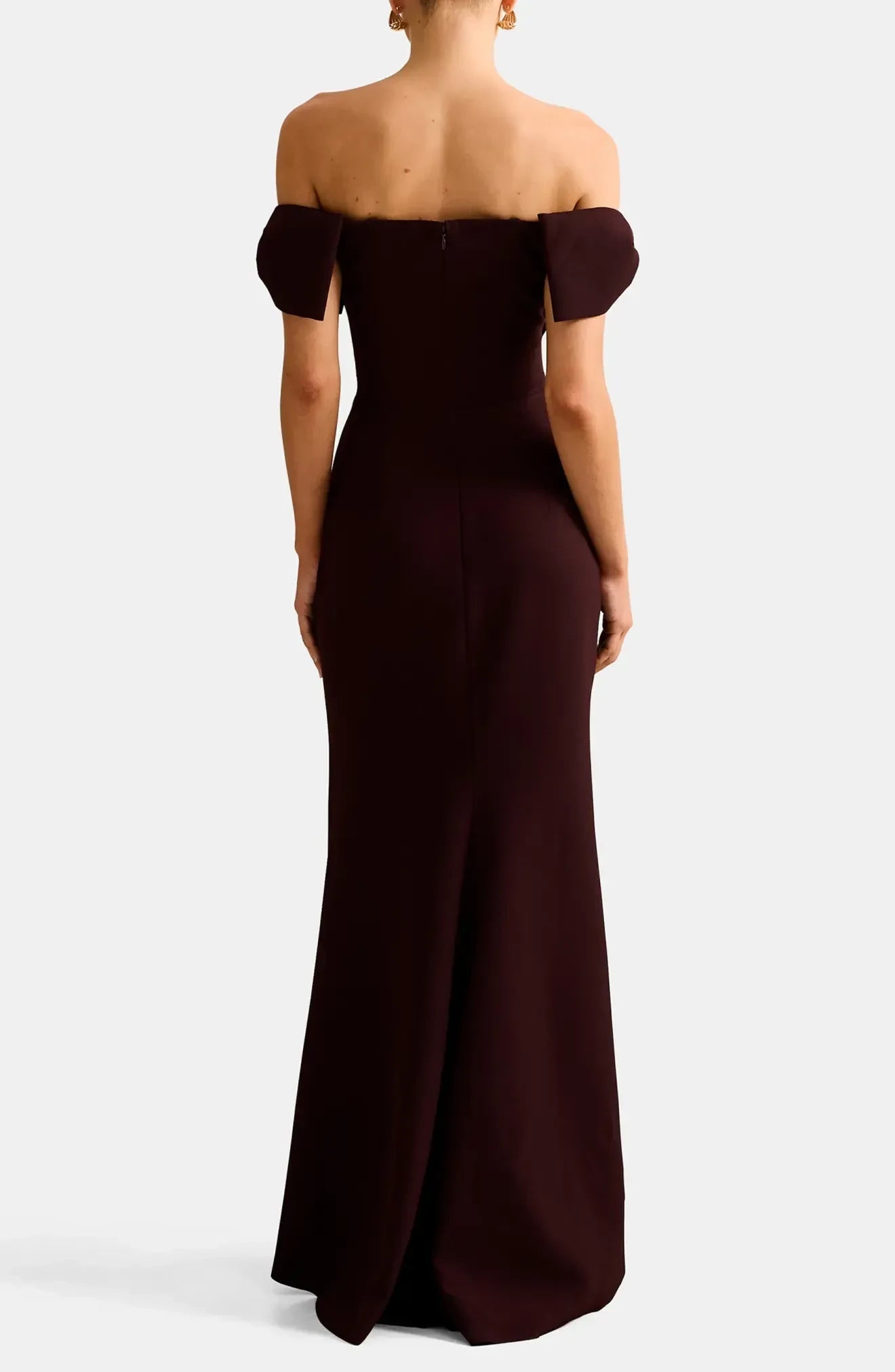 Delightful Sheath Off The Shoulder Short Sleeve Open Back Floor Length Evening Dress