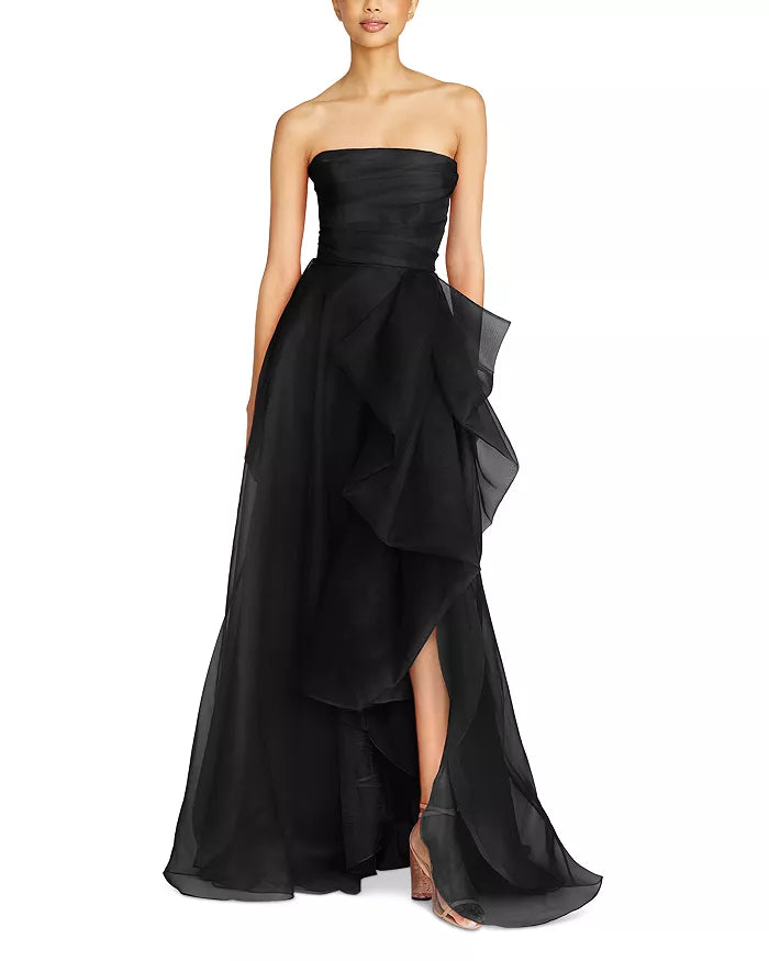 Dramatic Ballgown Strapless Sleeveless Zipper Back High Low For Ladies Prom Dress