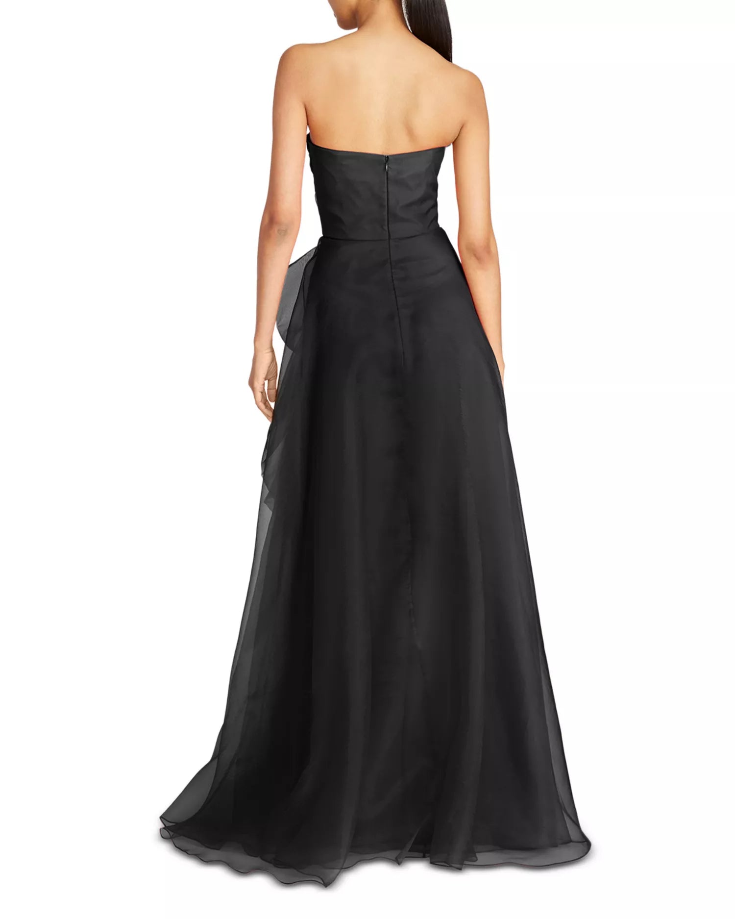 Dramatic Ballgown Strapless Sleeveless Zipper Back High Low For Ladies Prom Dress