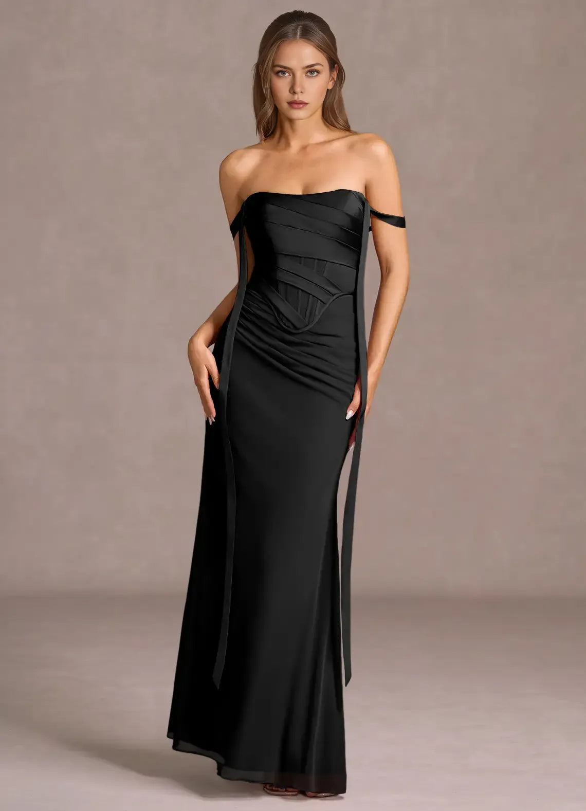 Dramatic Trumpet Sweetheart Off the Shoulder Open Back Floor Length Hot sale Prom Dress