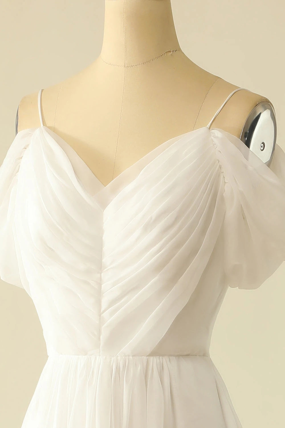 Dreamy A Line Sweetheart Neck Off Shoulder Flutter Sleeve Zipper Back Maxi Wedding Dress