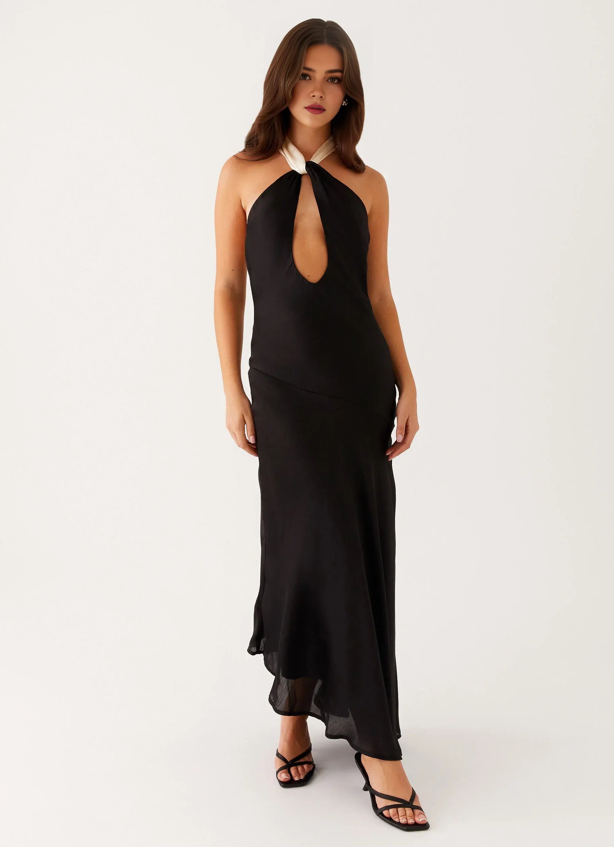 Dreamy Mermaid Halter Neck Sleeveless Tie Back Asymmetric Floor Plus Size Evening Dress