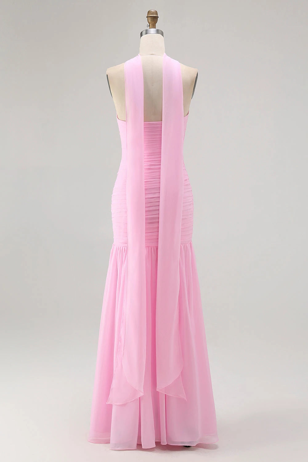 Dreamy Mermaid Strapless Sleeveless Draped Back Floor length Evening Dress Homecoming Dress