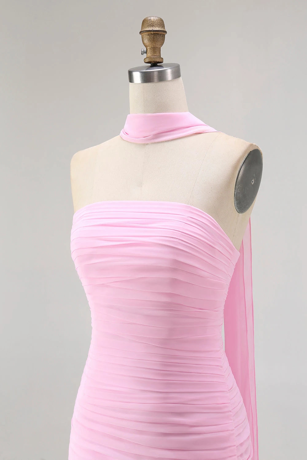 Dreamy Mermaid Strapless Sleeveless Draped Back Floor length Evening Dress Homecoming Dress