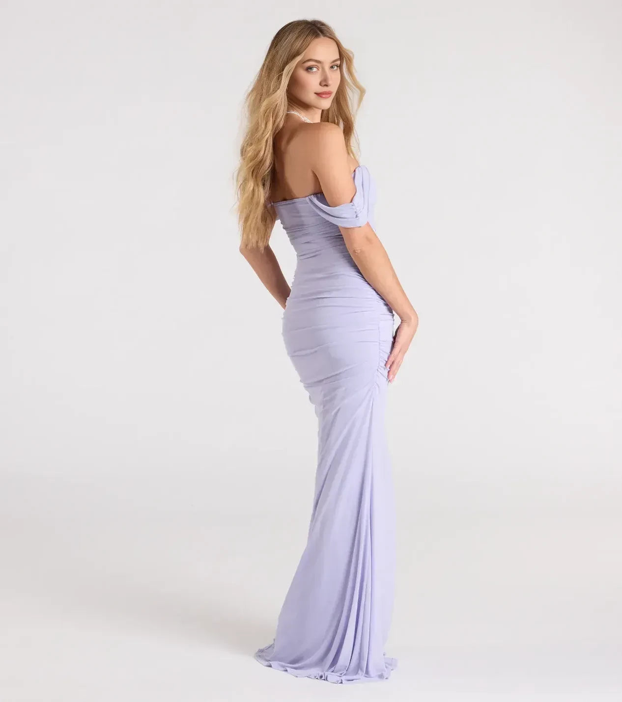 Dreamy Mermaid Sweetheart Neck Off Shoulder Short Sleeve Zipper Back Floor Length Prom Dress