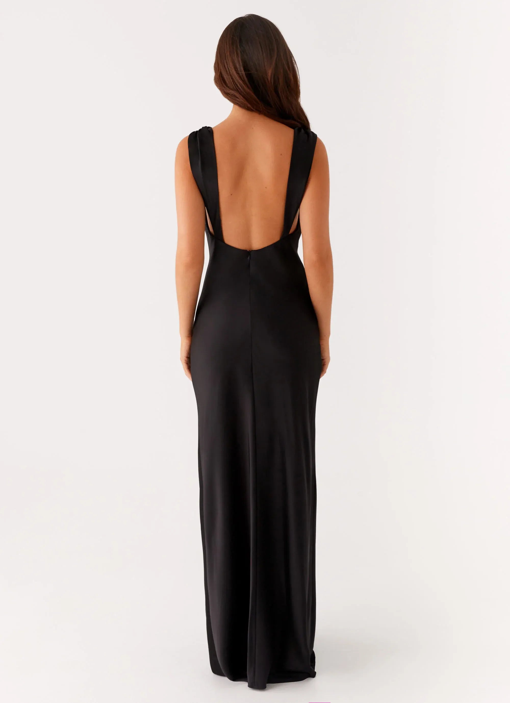 Dreamy Sheath Cowl Neck Sleeveless Open Back Floor Length Plus Size Evening Dress