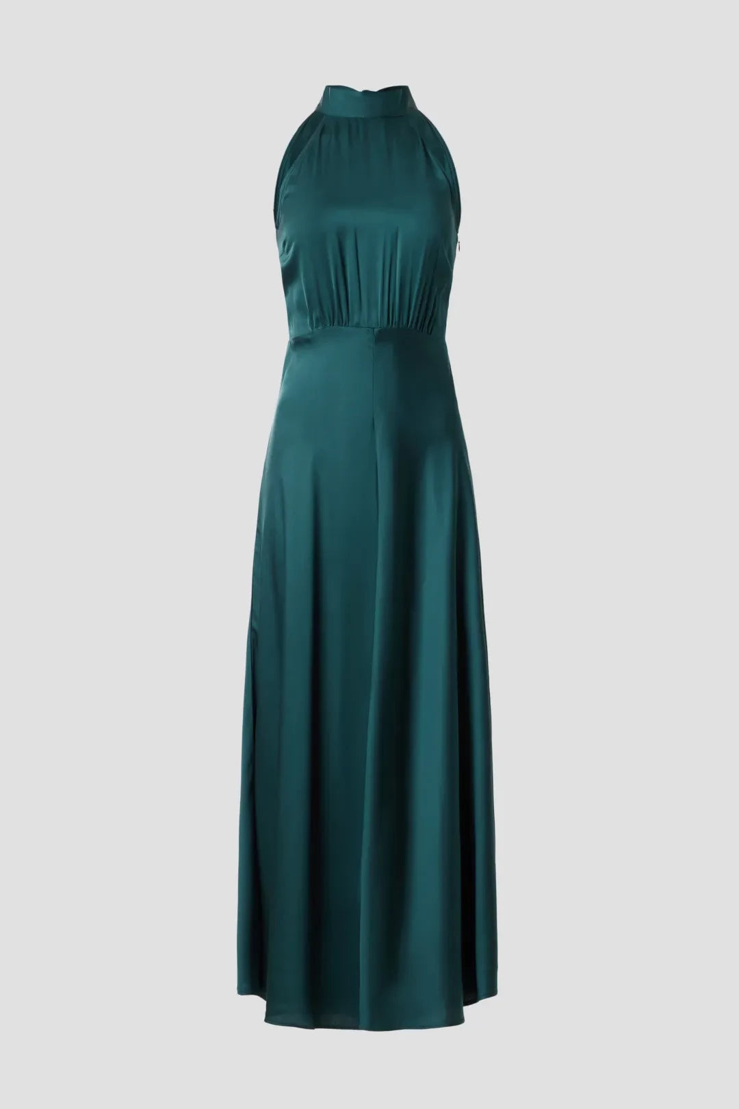 Elegant A Line High Neck Sleeveless Tie Back Midi Length Plus Size Prom Dress
