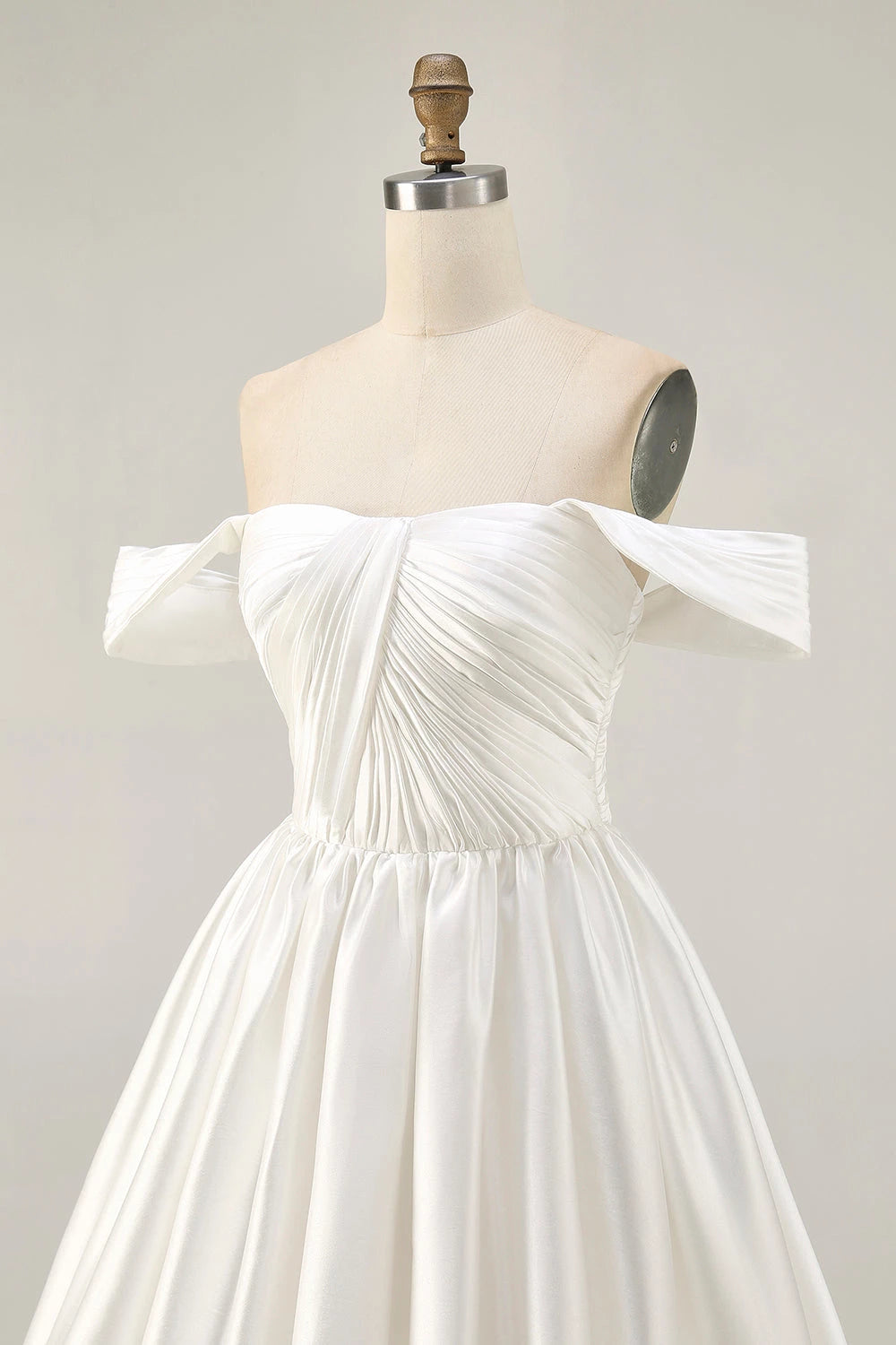 Elegant Fit and Flare Off Shoulder Sleeveless Zip Back Mini Party Dress Homecoming Dress