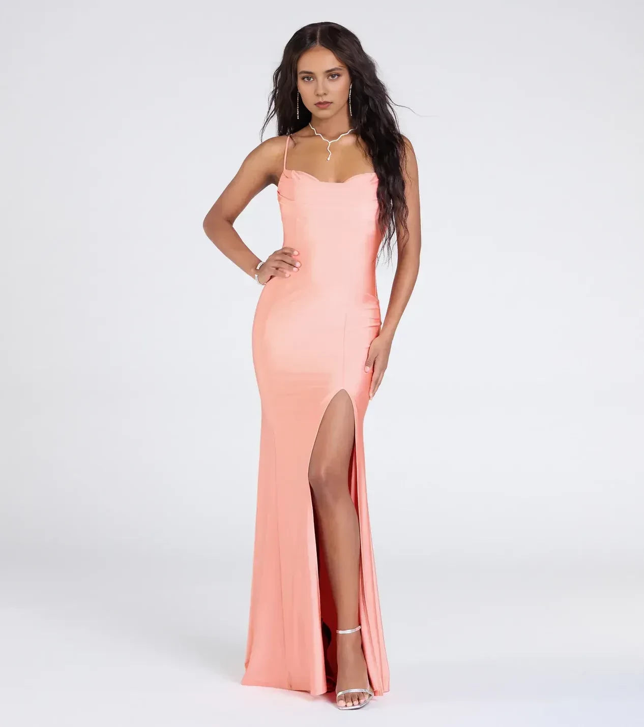 Elegant Mermaid Sweetheart Neck Spaghetti Strap Crisscross Back Floor Length Prom Dress