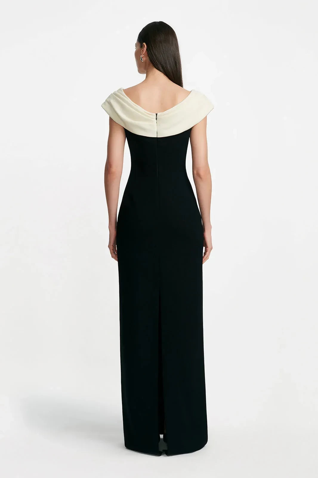 Elegant Sheath Cowl Neck Sleeveless Back Zip Floor Length Prom Dress