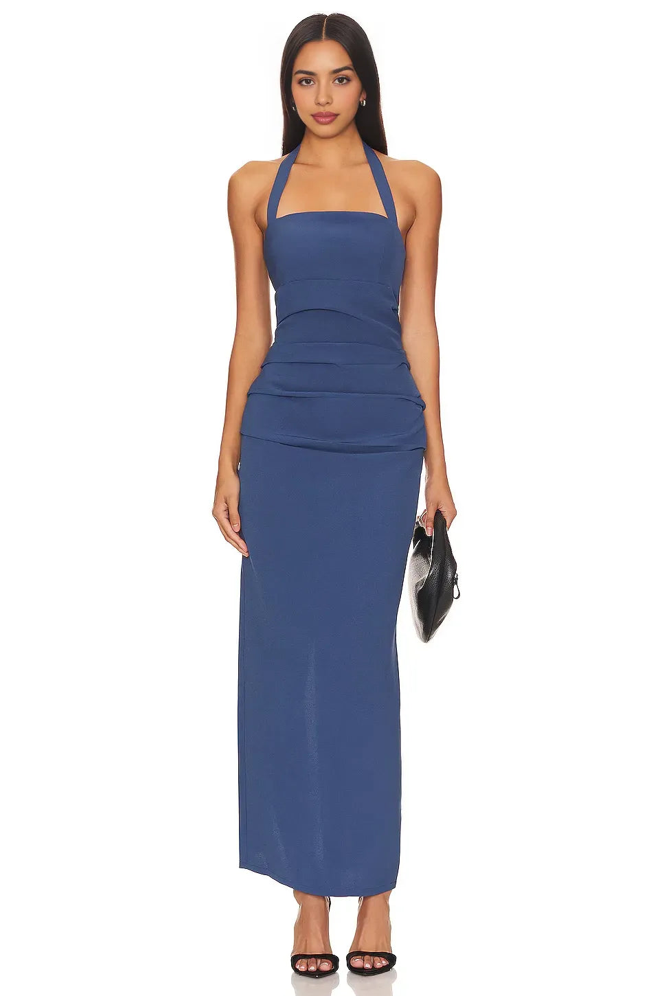 Elegant Sheath Halter Neck Sleeveless Zipper Back Floor Length Evening Dress