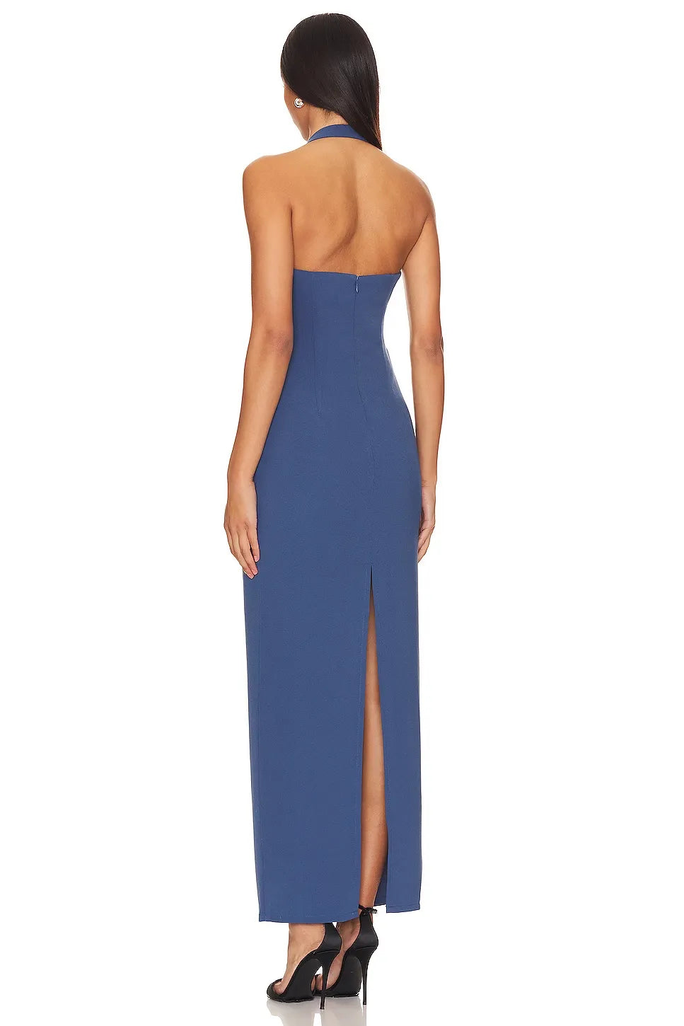 Elegant Sheath Halter Neck Sleeveless Zipper Back Floor Length Evening Dress