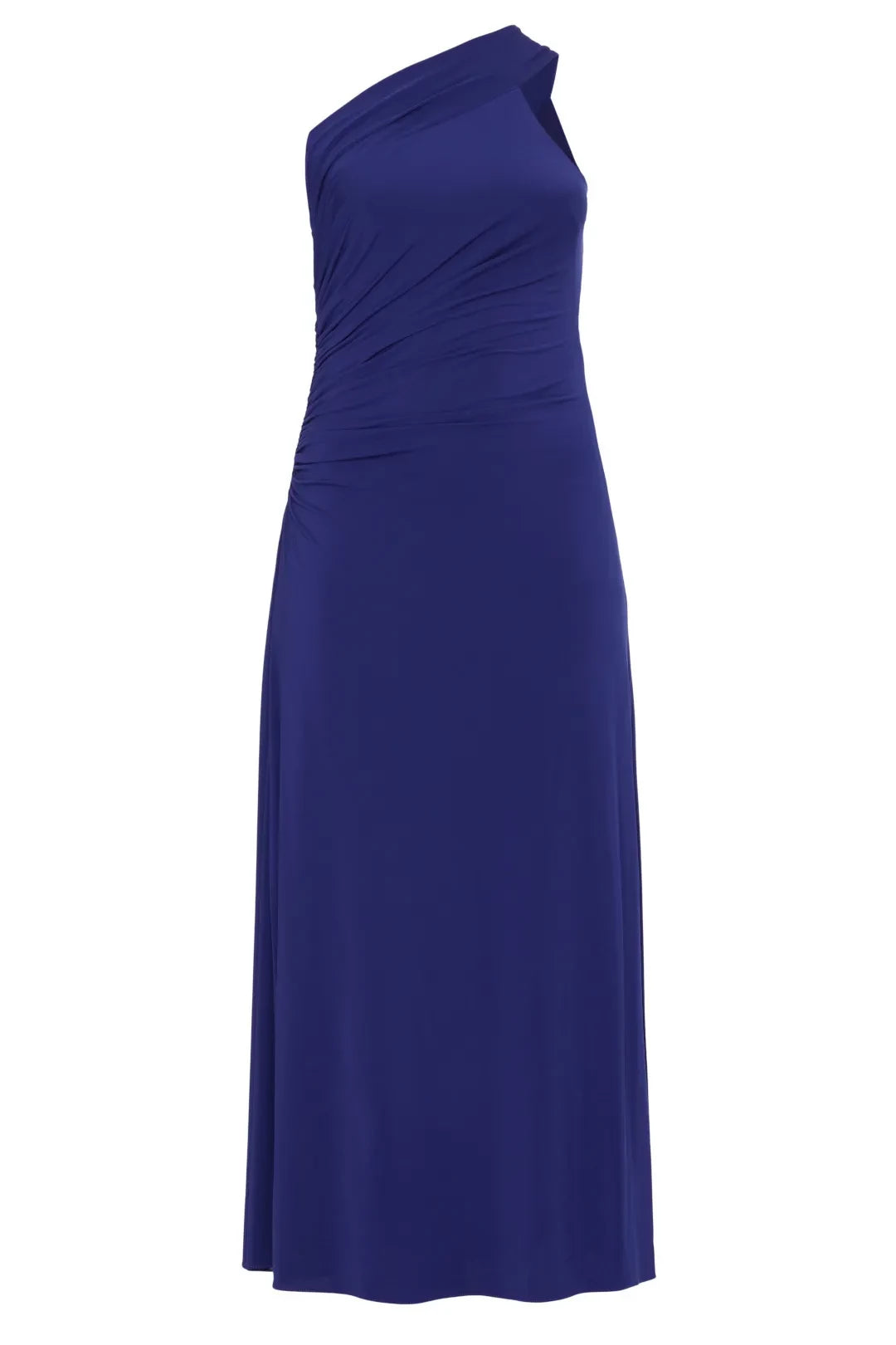 Elegant Sheath One Shoulder Ruched Side Floor Length Plus Size Prom Dress