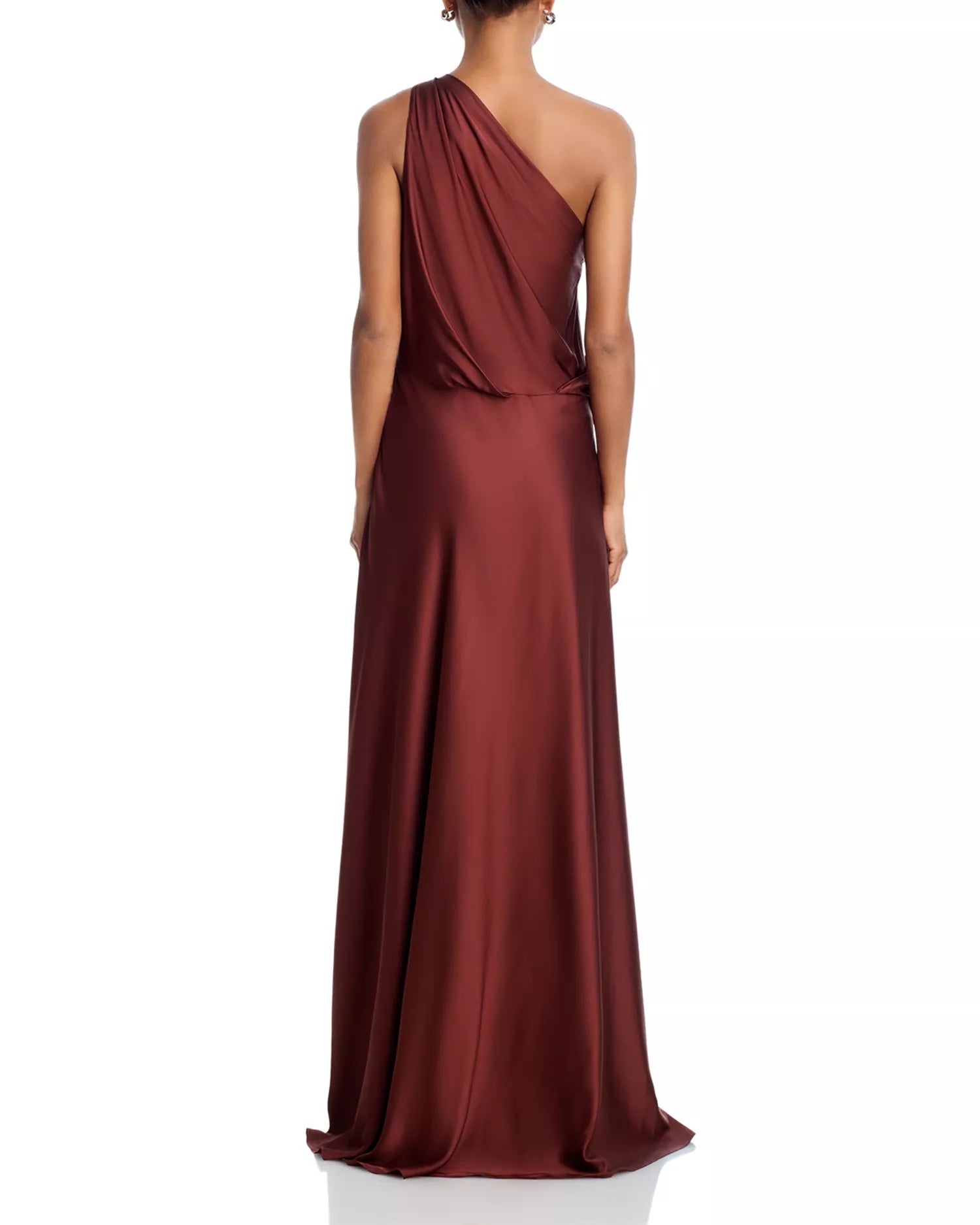 Elegant Sheath One Shoulder Sleeveless Draped Back Floor Length For Women Prom Dress