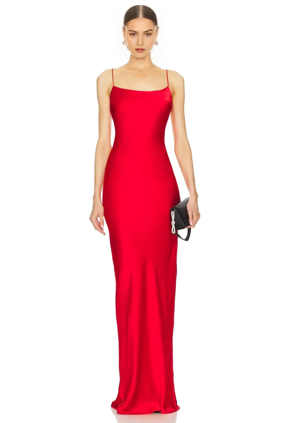 Elegant Sheath Spaghetti Strap Sleeveless Backless Floor Length Evening Dress