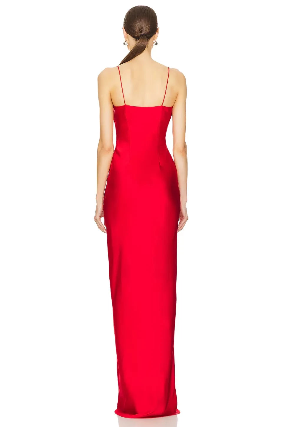 Elegant Sheath Spaghetti Strap Sleeveless Backless Floor Length Evening Dress