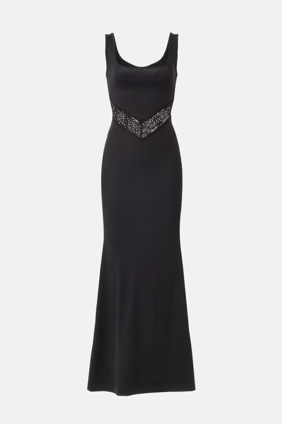 Elegant Sheath Square Neck Sleeveless Lace Accent Floor Length Plus Size Prom Dress