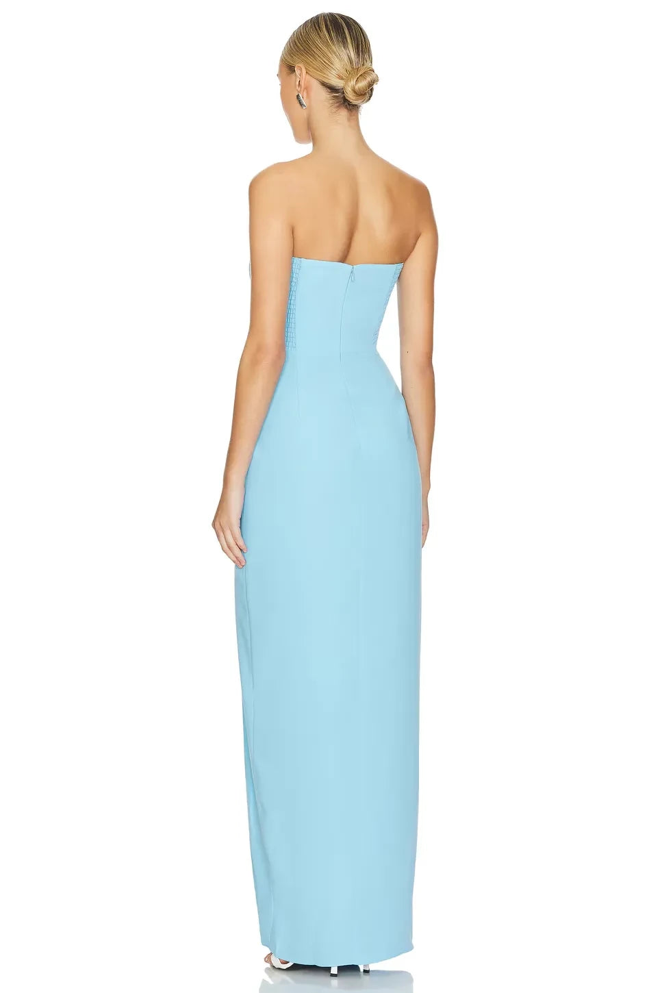 Elegant Sheath Strapless Sleeveless Side Slit Floor Length Evening Dress