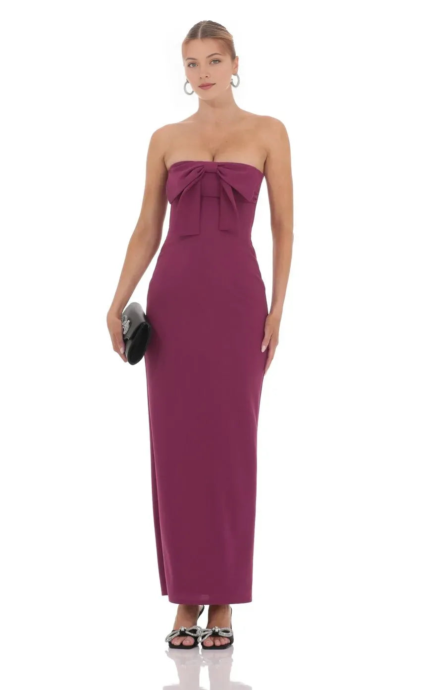 Elegant Sheath Strapless Sleeveless Zipper Back Floor Length Evening Dress