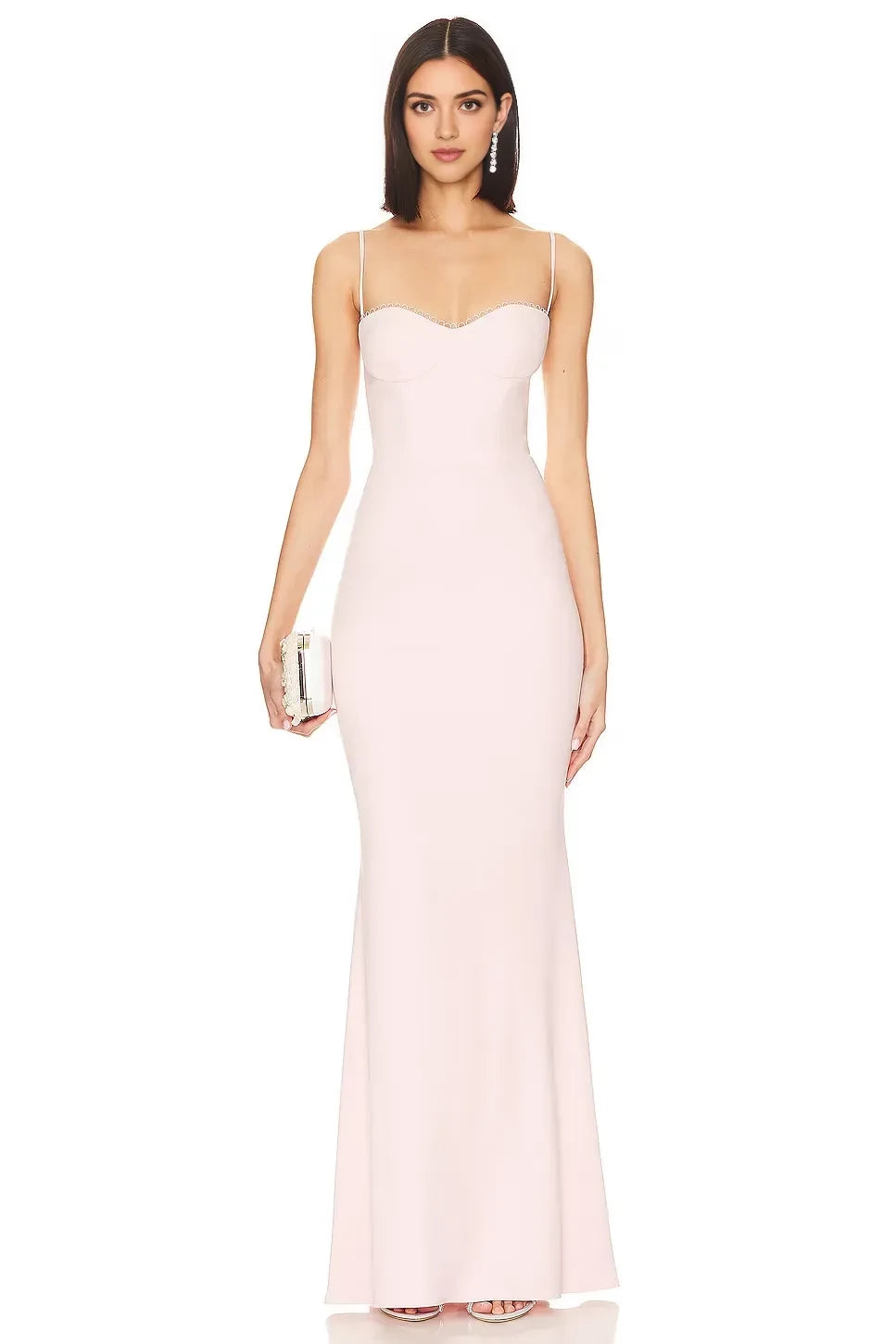 Elegant Sheath Sweetheart Neck Spaghetti Strap Zipper Back Floor Length Evening Dress