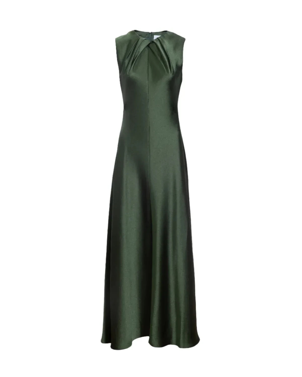 Elegant Sheath Twist Neck Sleeveless Back Zip Floor Length Prom Dress