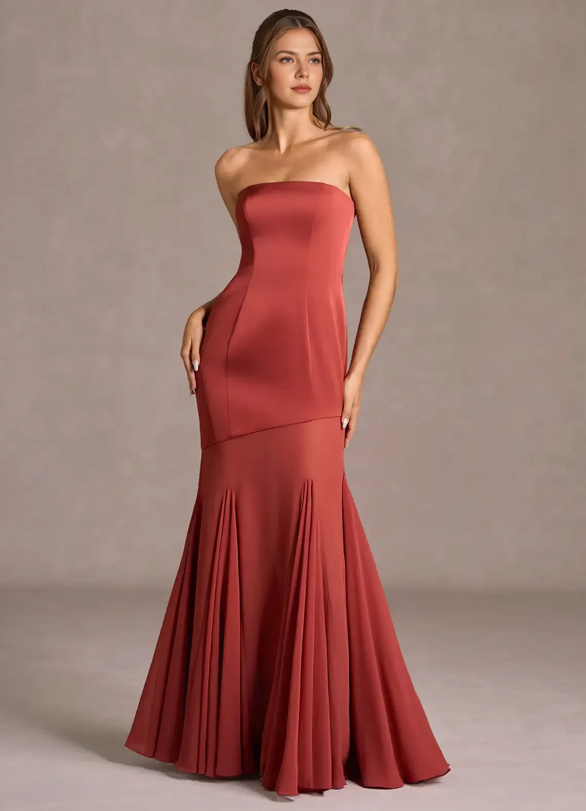 Elegant Trumpet Convertible Strapless Sleeveless Open Back Floor Length For Ladies Prom Dress