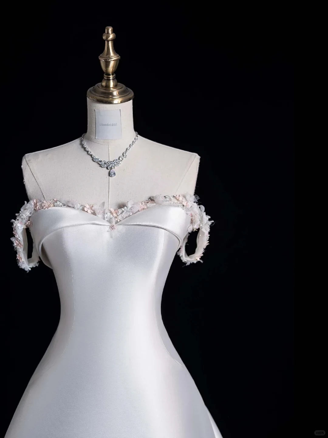 Elegant A Line Spaghetti Strap Beaded White Sleeveless Off-the-shoulder Satin Floor length Wedding Dress Prom Dress Cocktail Dress Homecoming Dress Evening Dress Party Dress