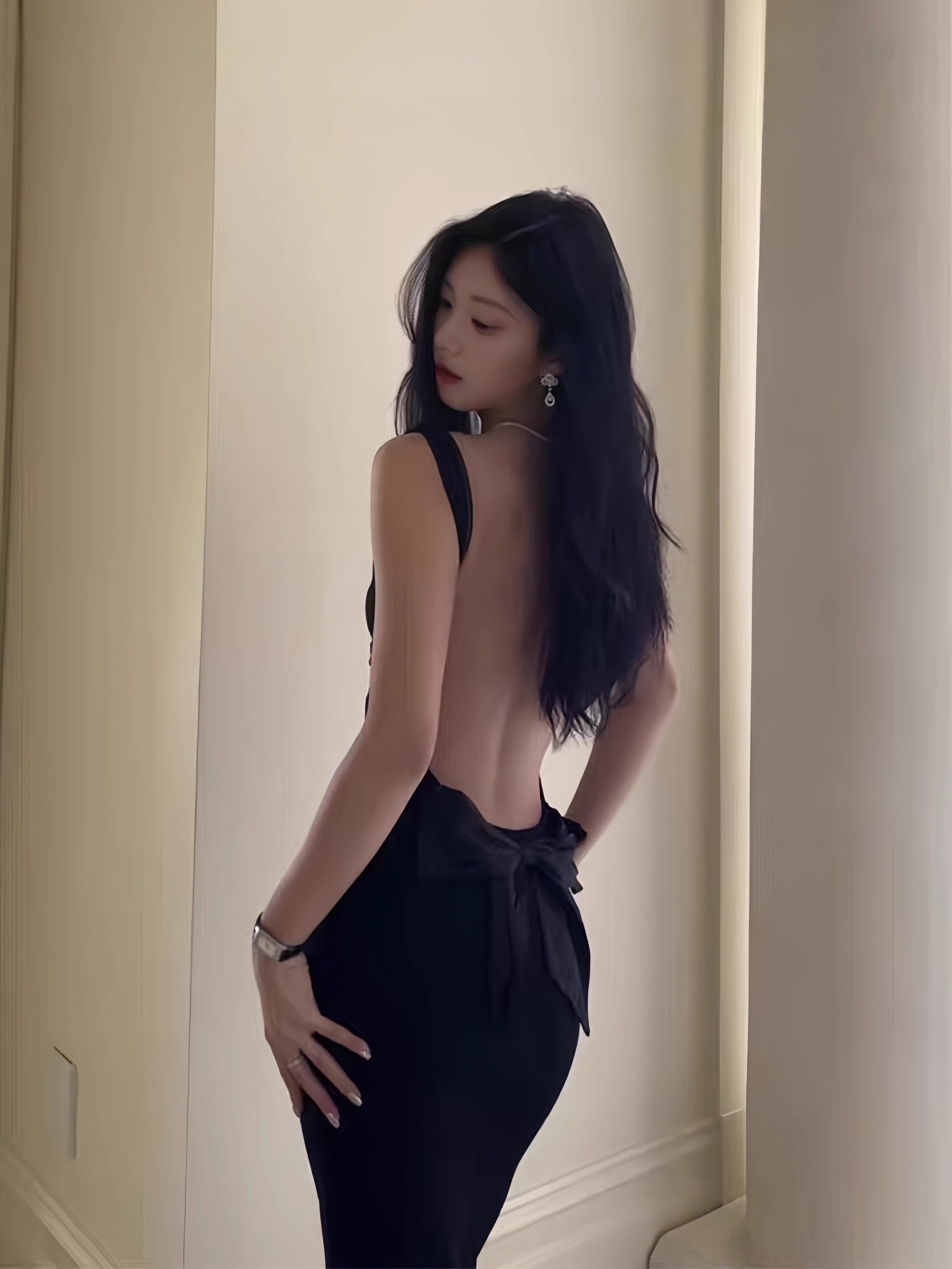 Elegant Black Bowknot Backless Mermaid Long Sleeveless Prom Dress Party Dress Cocktail Dress Homecoming Dress Evening Dress