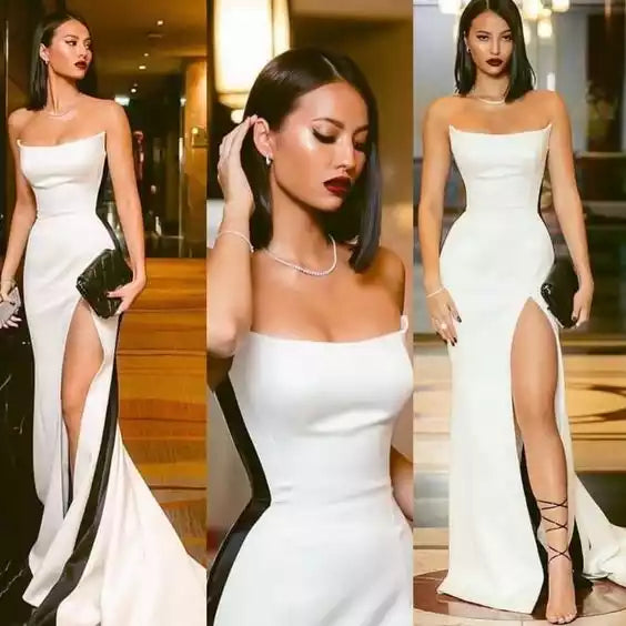 Elegant Mermaid sleeveless Long Prom Dress Formal Evening Dresses