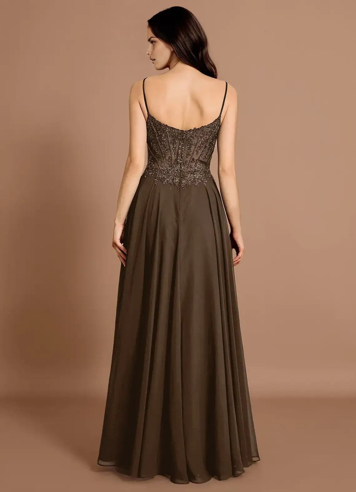 Embellished Bodice A Line Sweetheart Spaghetti Strap Open Back Floor Length Female Prom Dress