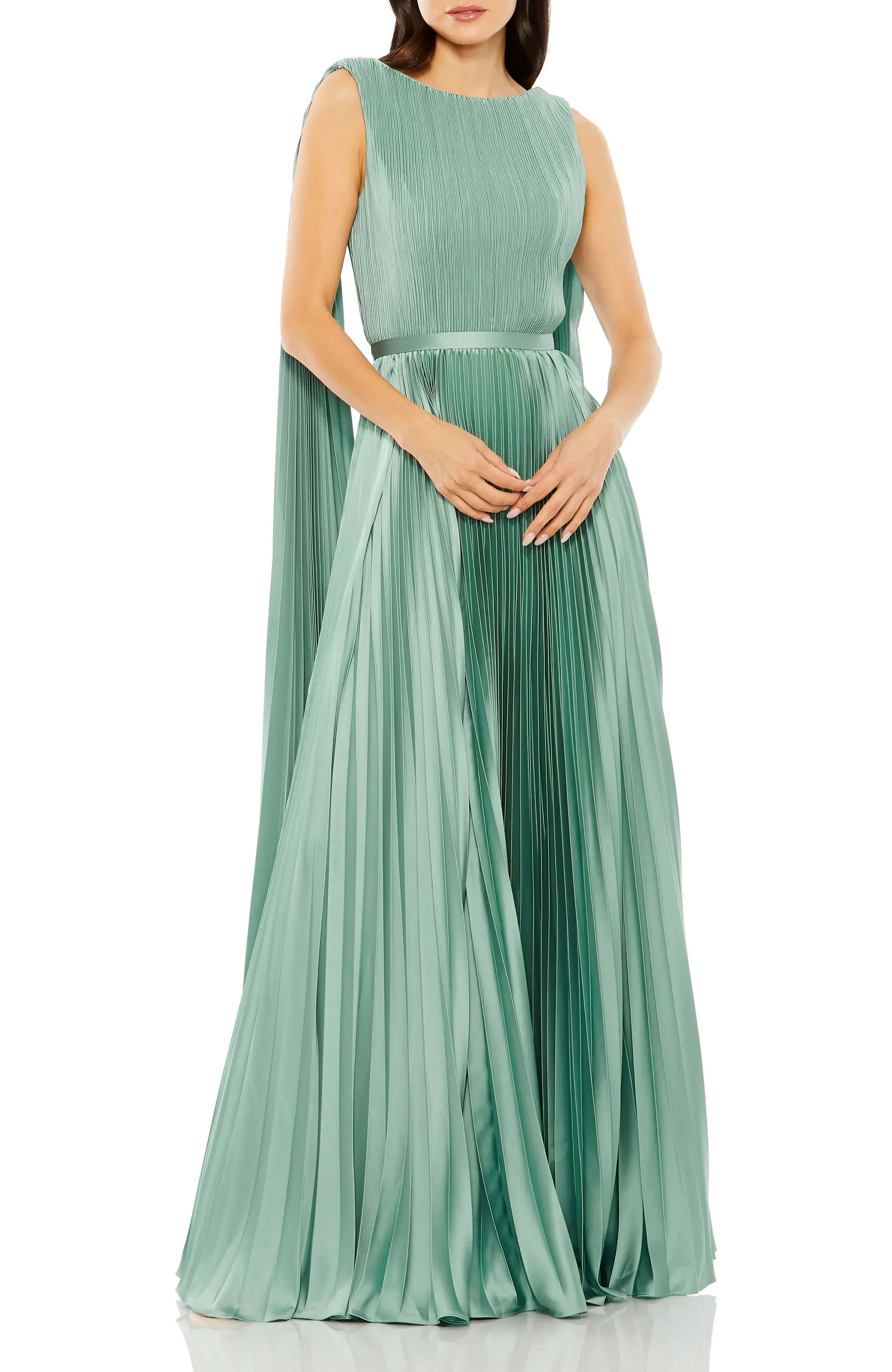 Enchanting A Line Boat Neck Sleeveless Tie Back Floor Length Evening Dress