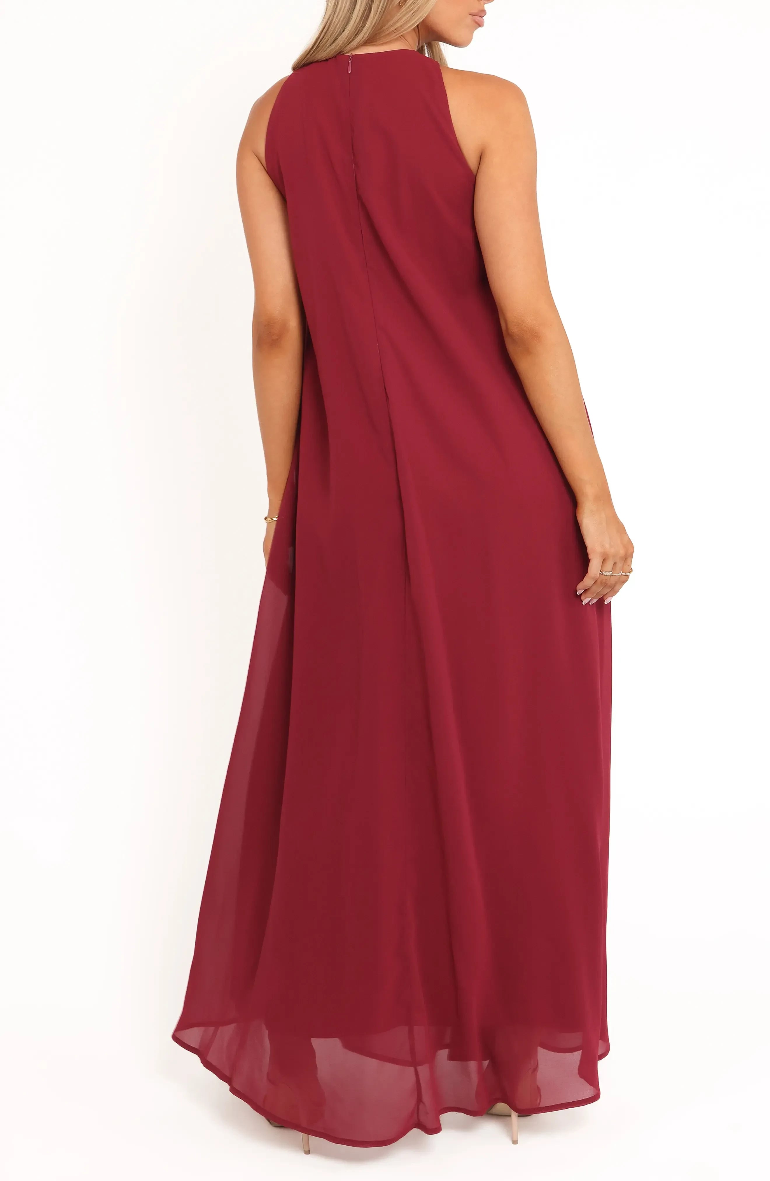 Enchanting A Line Halter Neck Sleeveless Zipper Back Floor Length Evening Dress