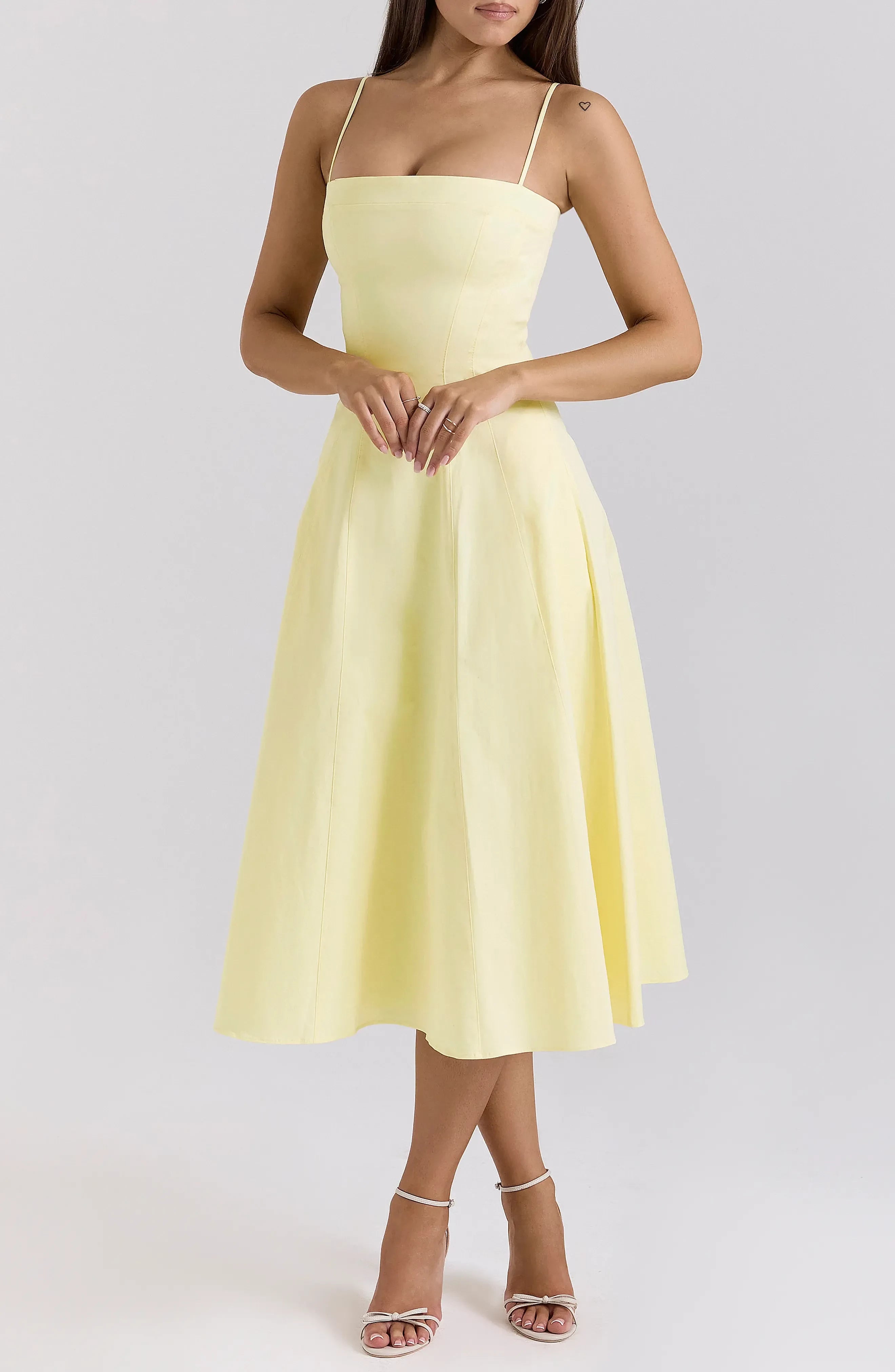 Enchanting A Line Strapless Sleeveless Zipper Back Midi Length Evening Dress