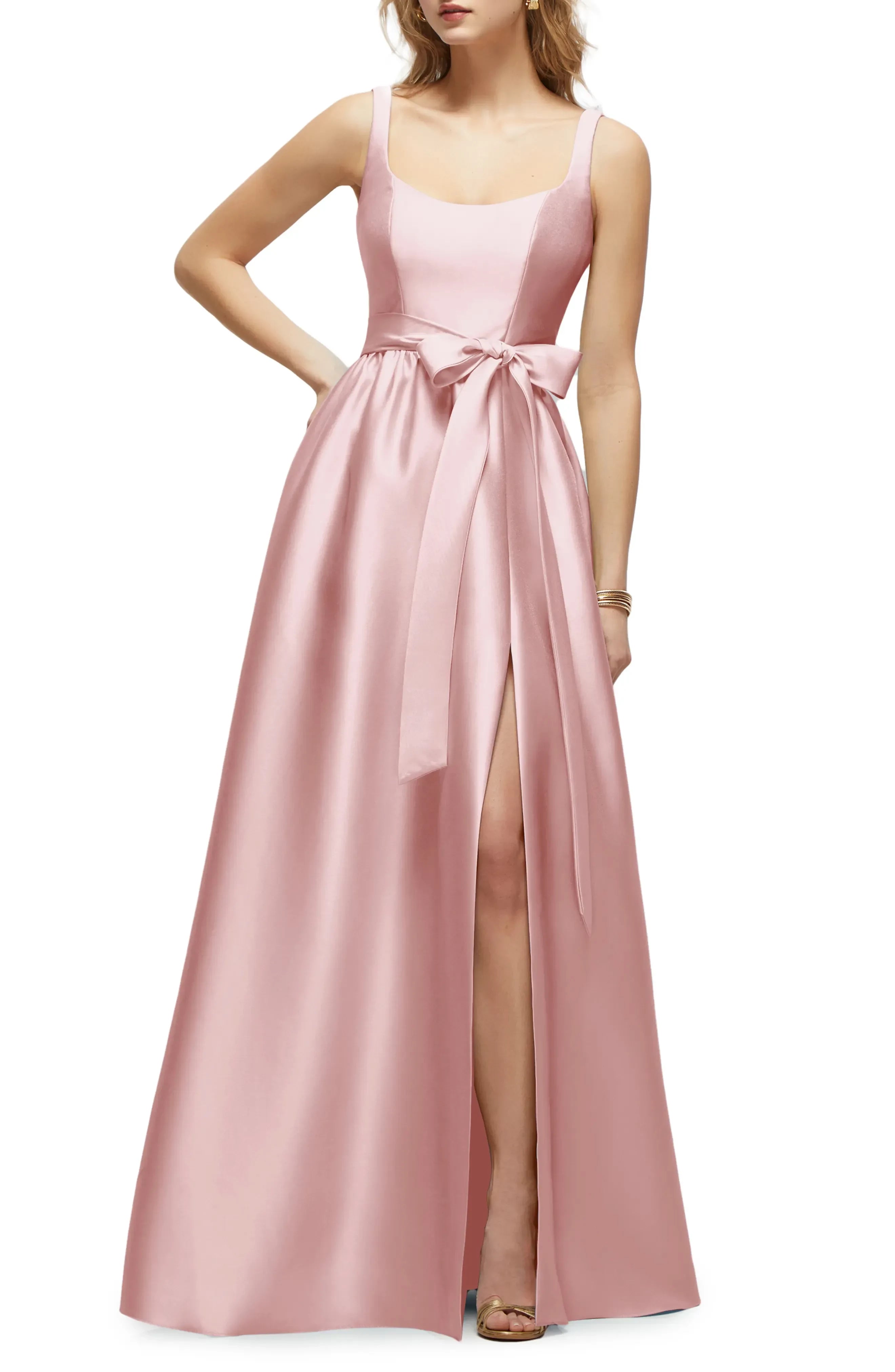 Enchanting A Line Sweetheart Neck Sleeveless Open Back Floor Length Bridesmaid Dress
