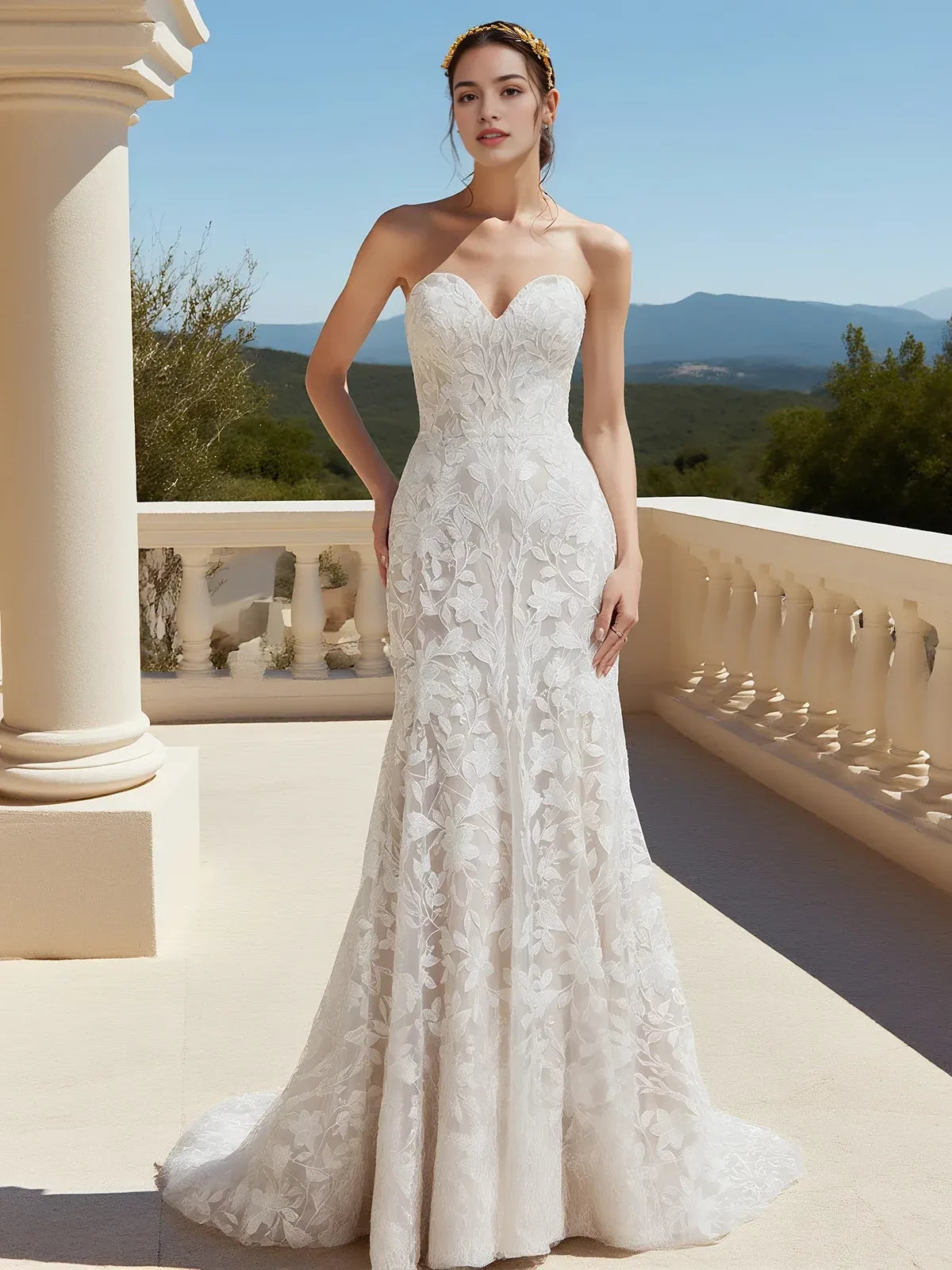 Enchanting A Line Sweetheart Sleeveless Lace Up Back Floor Length Wedding Dress