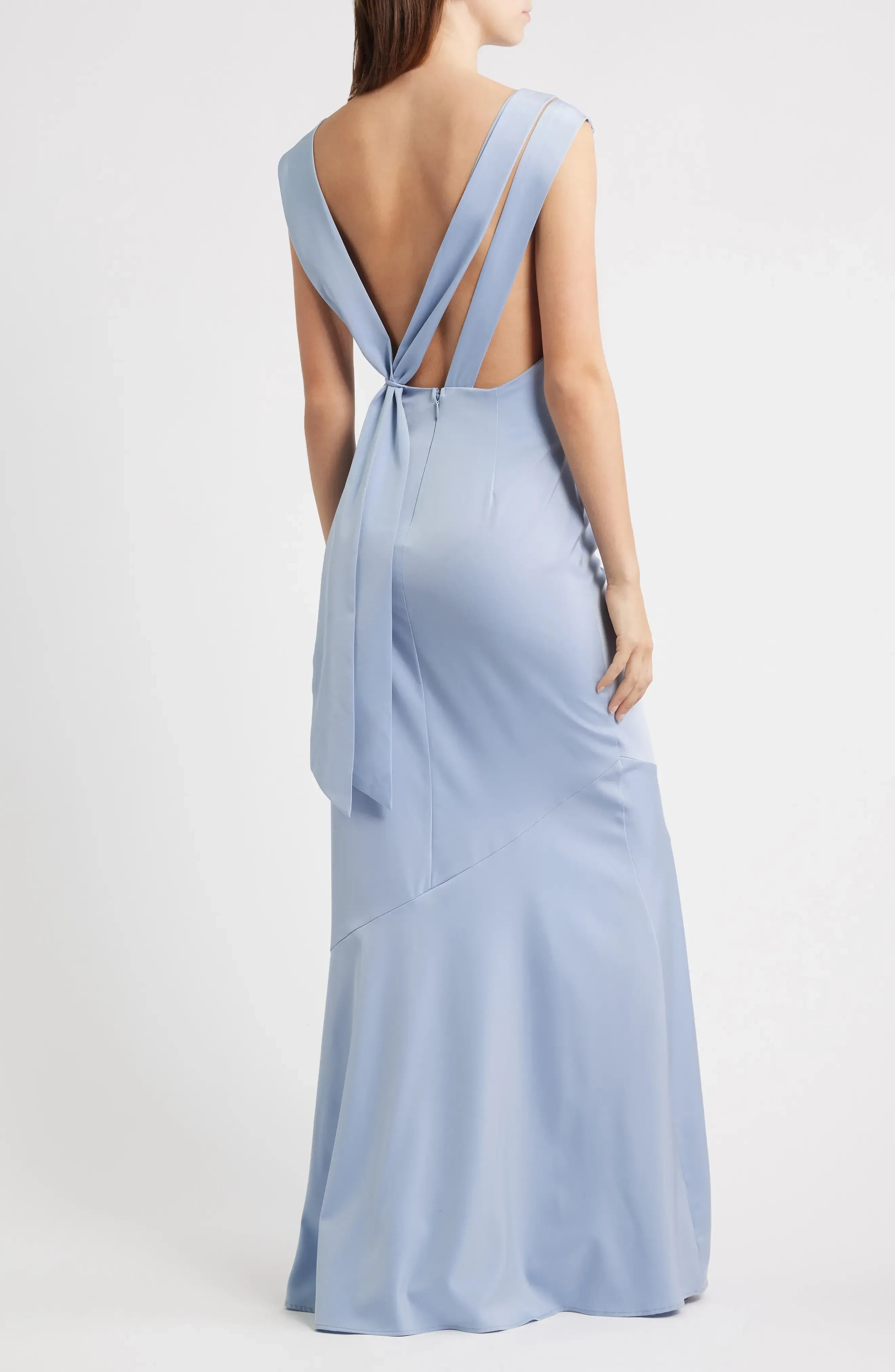 Enchanting Mermaid Boat Neck Sleeveless Tie Back Floor Length Evening Dress