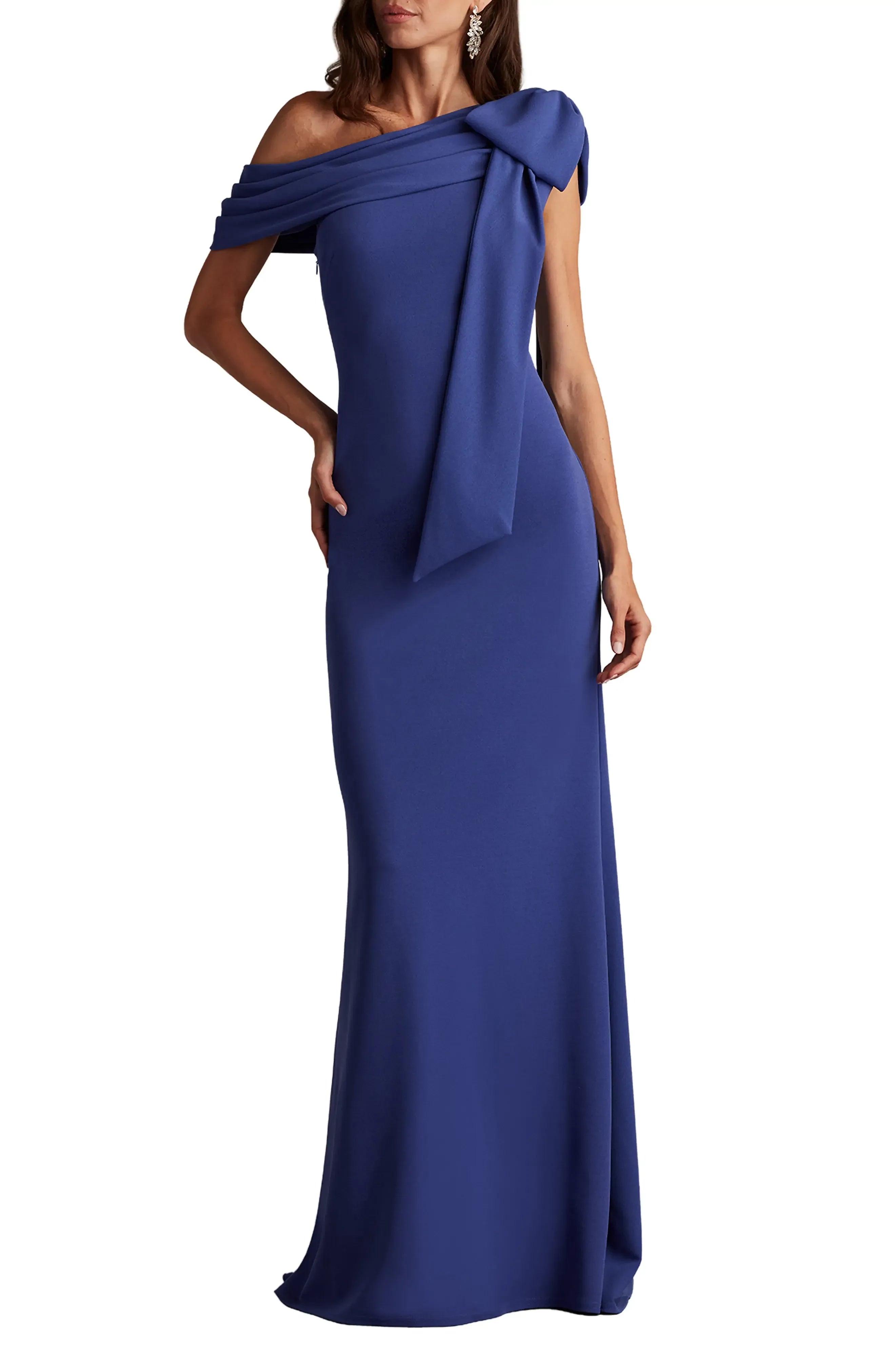Enchanting Sheath One Shoulder Sleeveless Open Back Floor Length Evening Dress