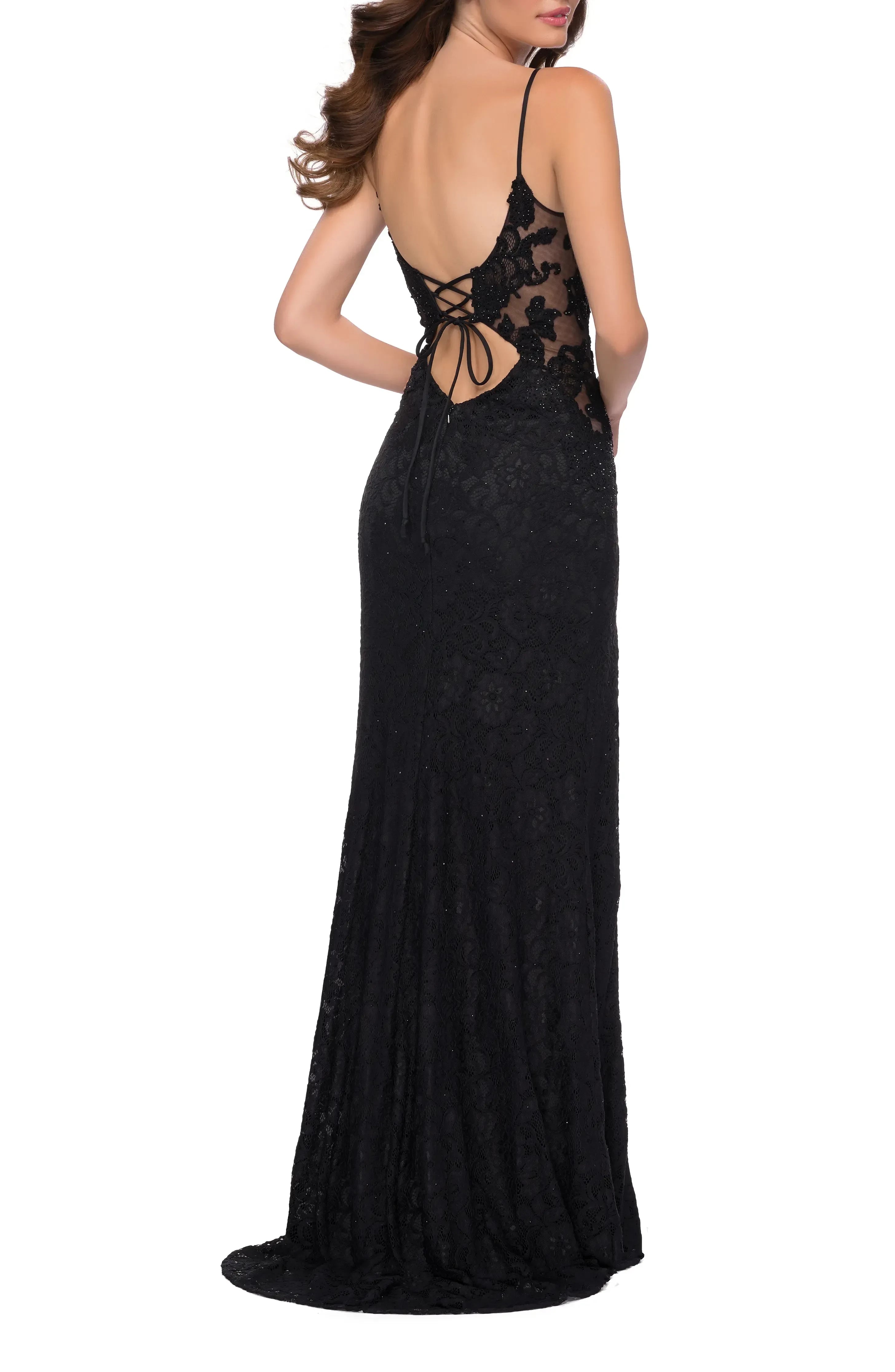 Enchanting Sheath Plunge Neck Sleeveless Lace Up Back Floor Length Evening Dress
