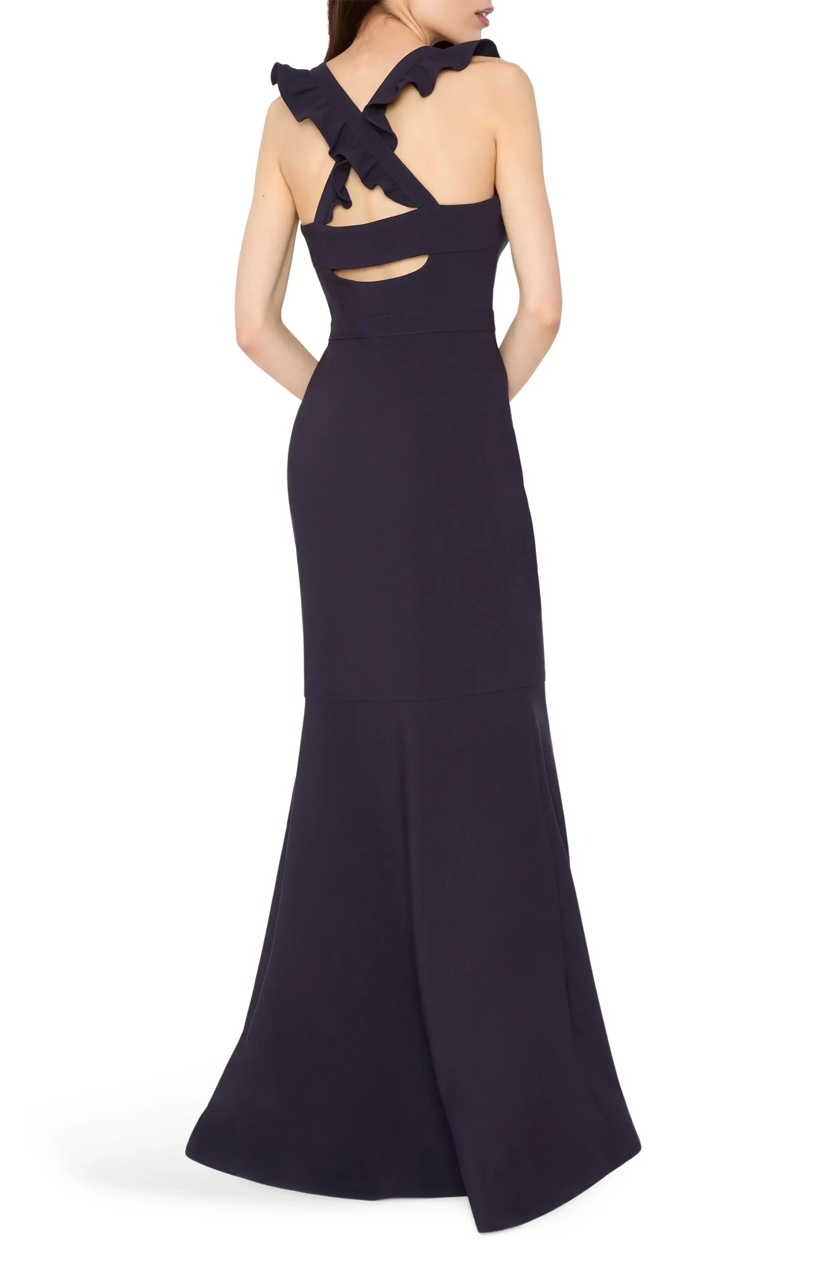 Enchanting Sheath Square Neck Sleeveless Cutout Back Floor Length Evening Dress