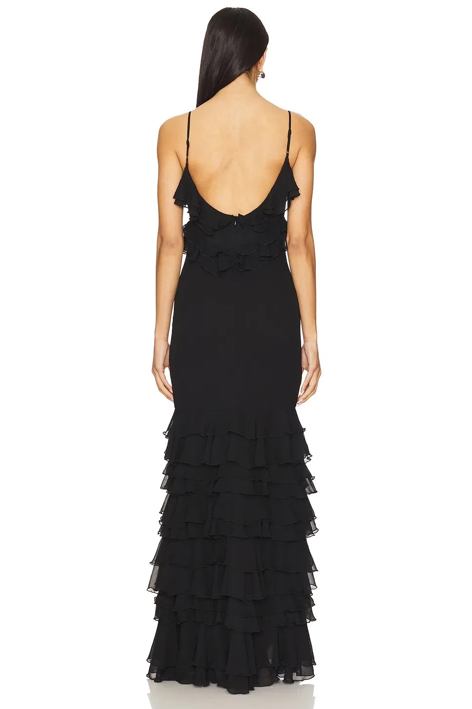 Enchanting Sheath V Neck Sleeveless Ruffled Back Floor Length Evening Dress