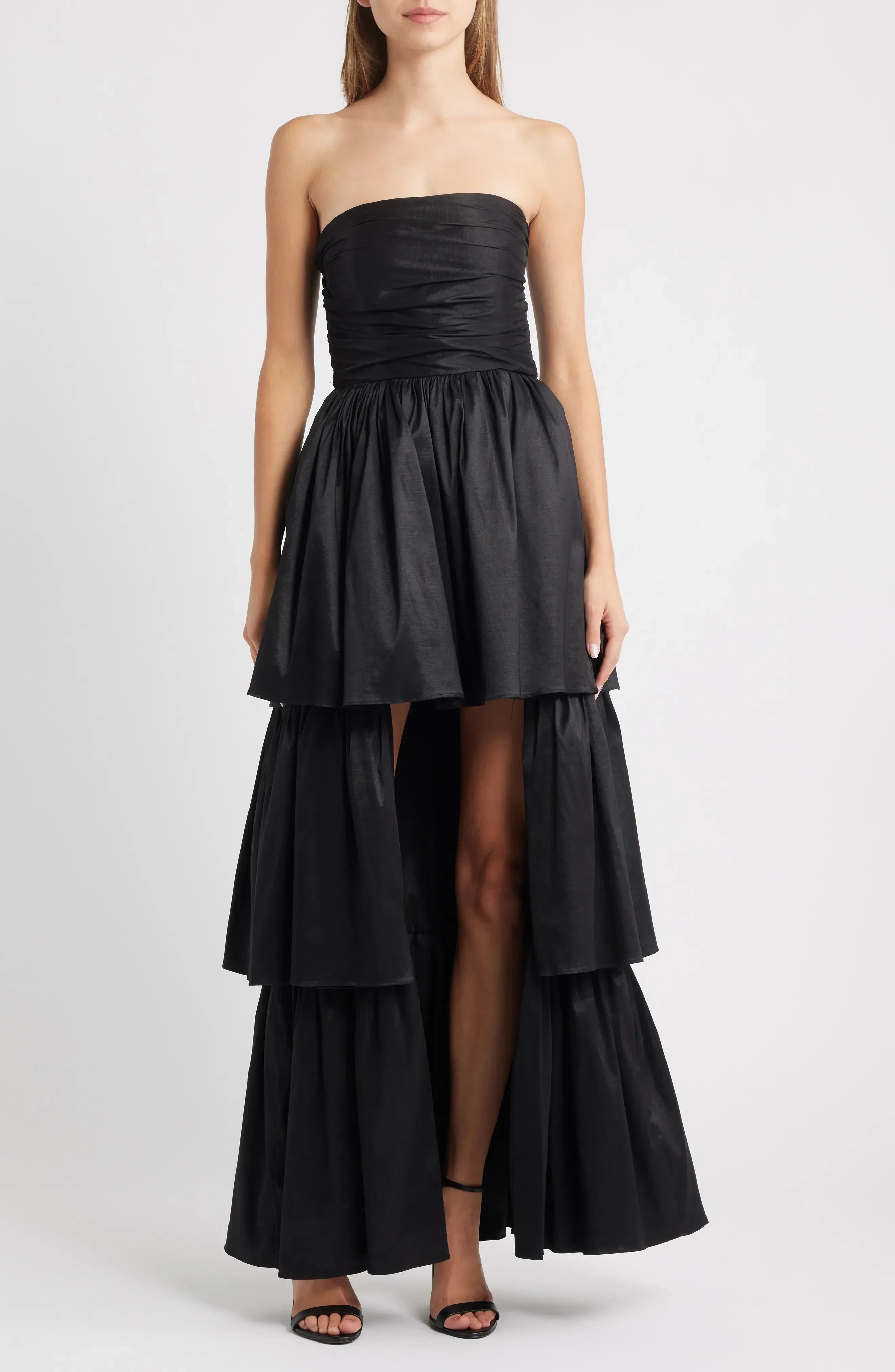 Enchanting Tiered Strapless Sleeveless Zipper Back Floor Length Evening Dress