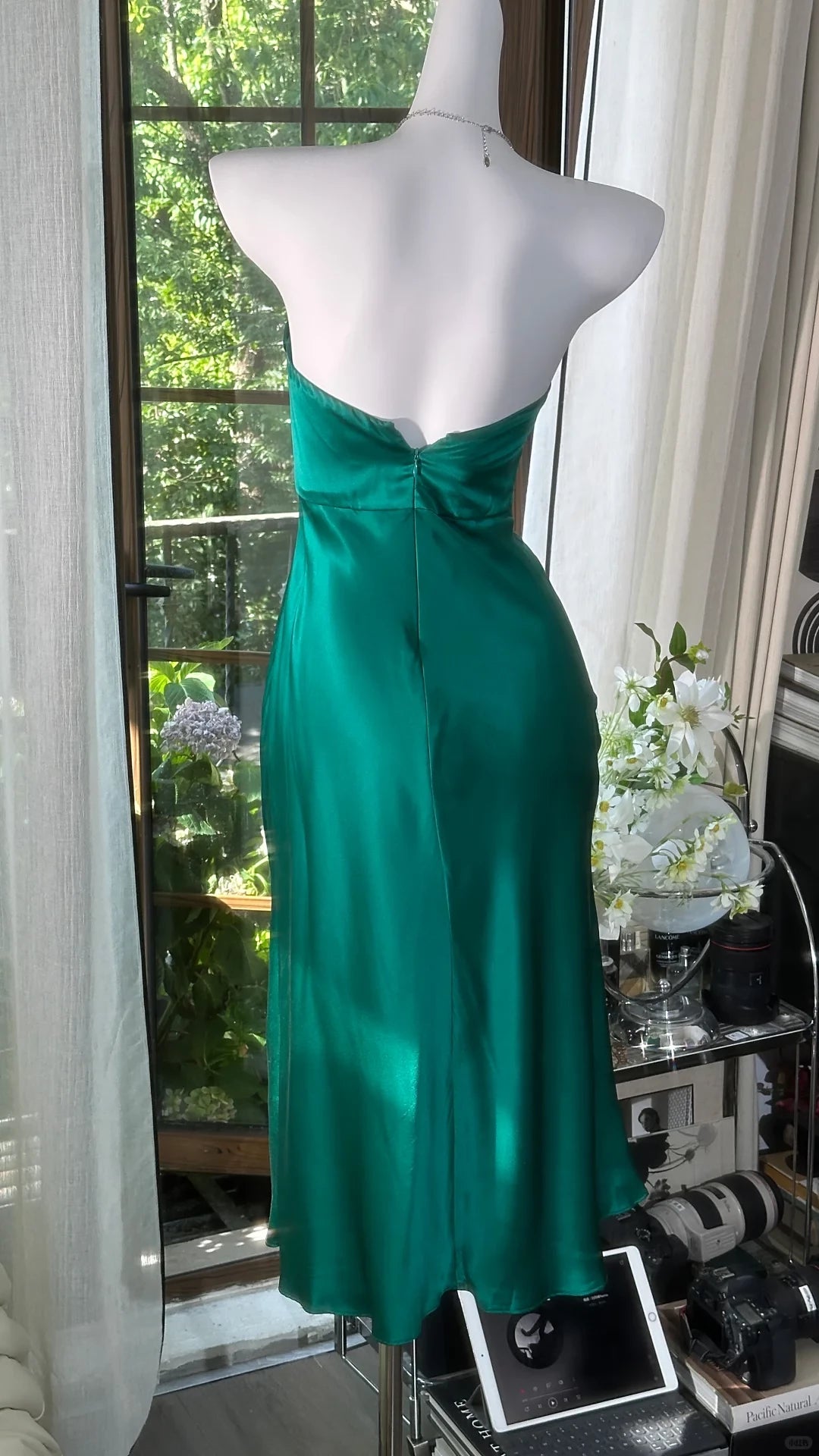 Enchanting Dark Green Sweetheart Strapless Sheath Satin  Prom Dress Party Dress Cocktail Dress Homecoming Dress Evening Dress