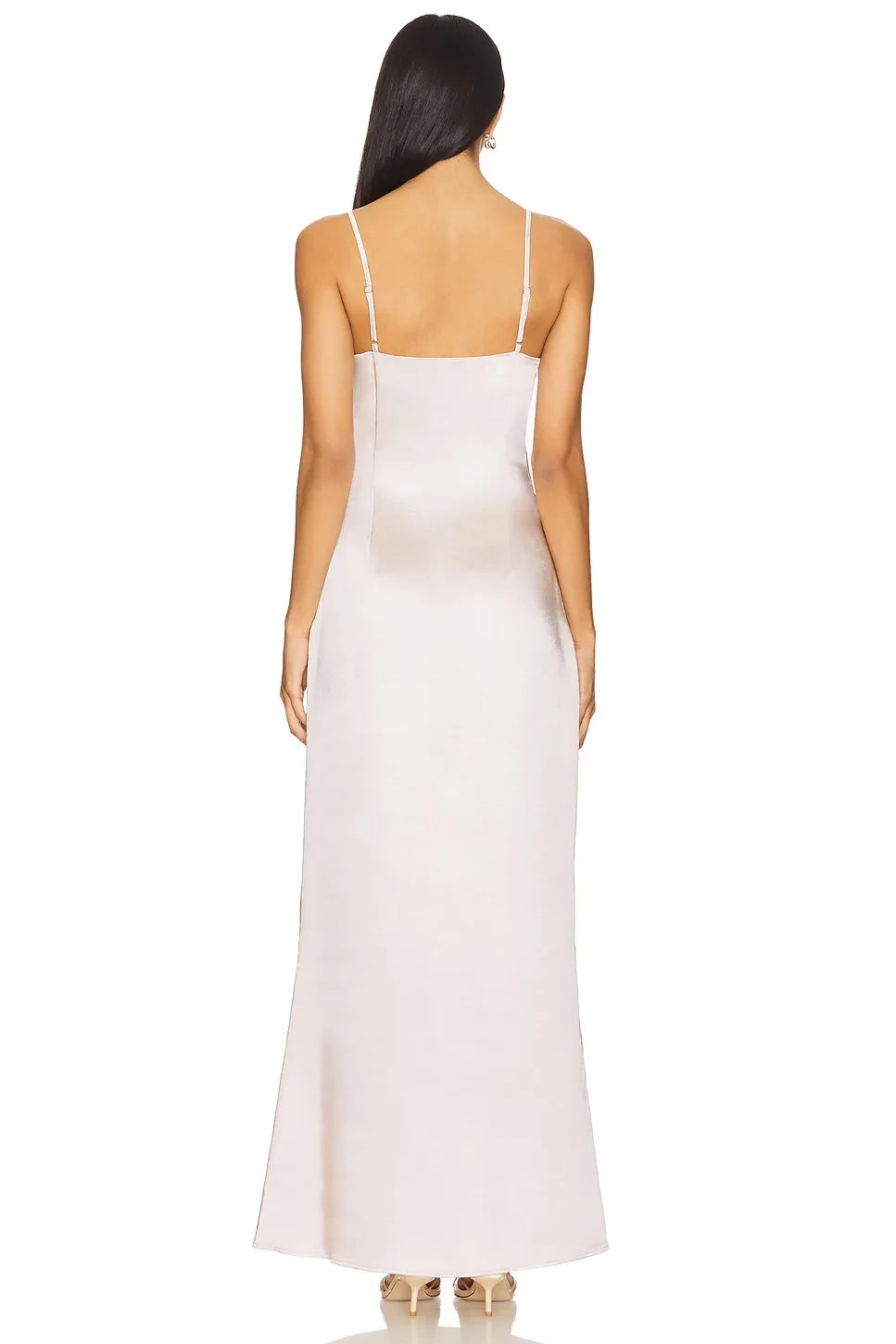 Ethereal Sheath Cowl Neck Sleeveless Scoop Back Floor Length Prom Dress