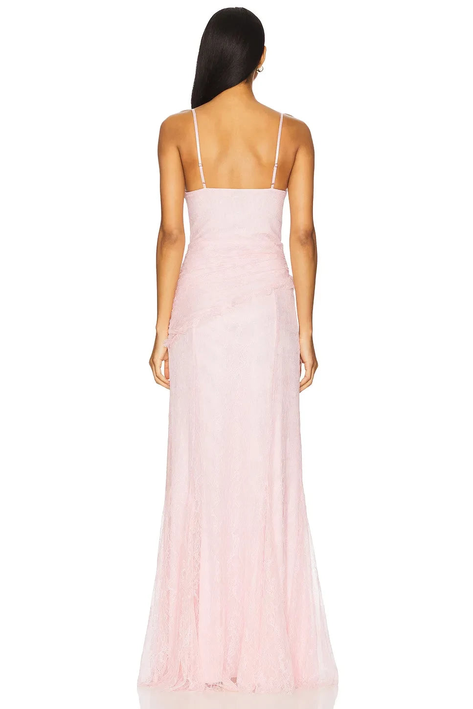 Ethereal Sheath Sweetheart Neck Spaghetti Strap Ruched Side Floor Length Evening Dress