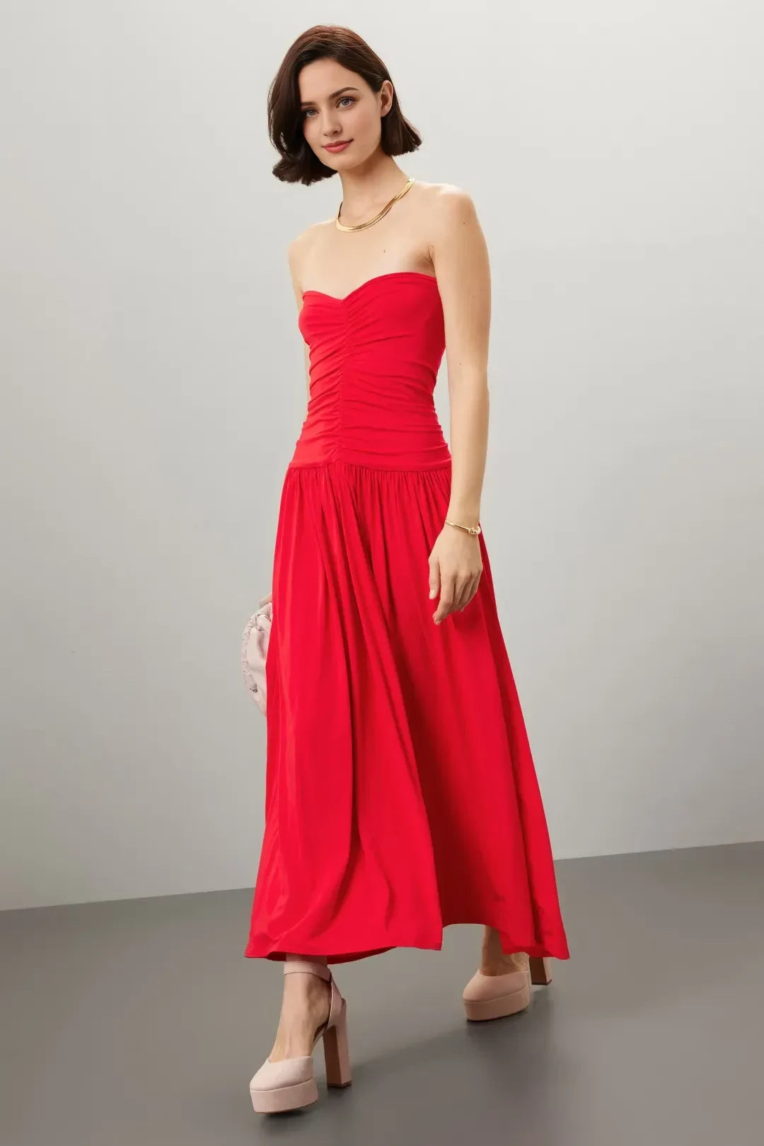 Romantic A Line Sweetheart Neck Sleeveless Open Back Midi Length Plus Size Prom Dress