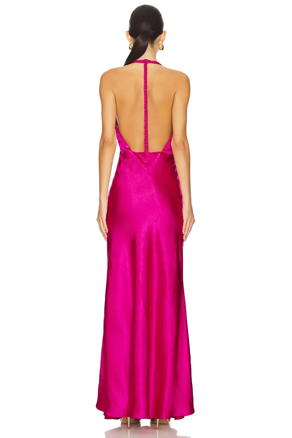 Fashion Mermaid Halter Neck Sleeveless Open Back Floor Length Evening Dress