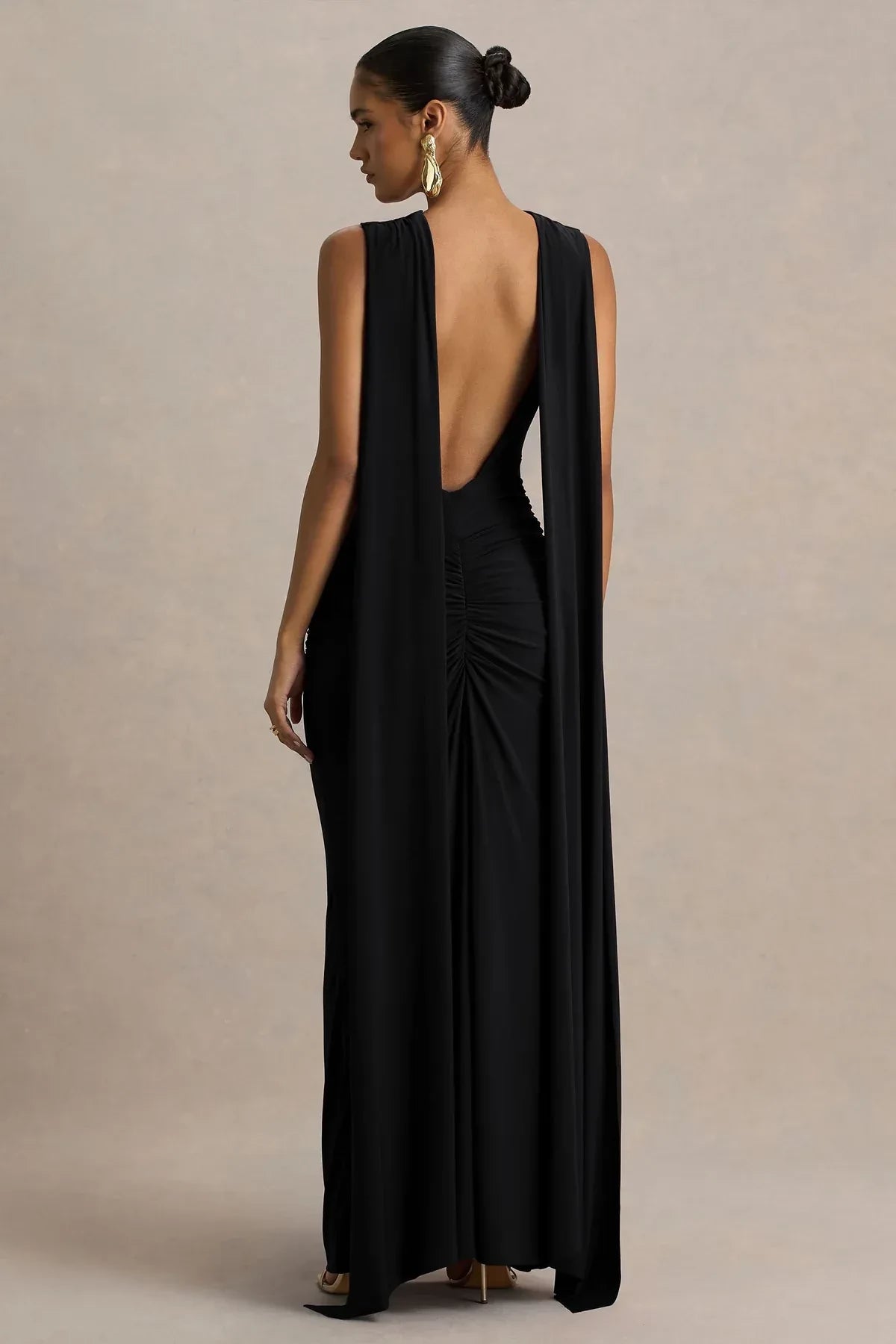 Fashionable Sheath High Neck Sleeveless Open Back Floor Length Evening Dress