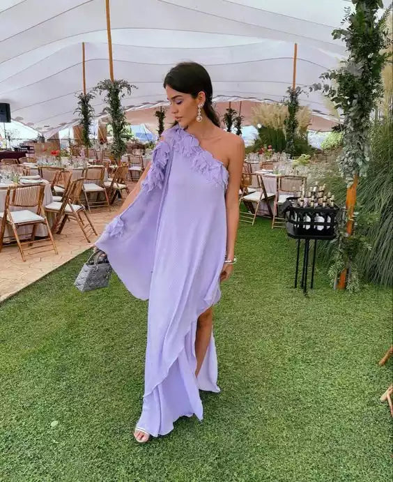 Floor length Lilac prom dress Evening Gown Party Dress