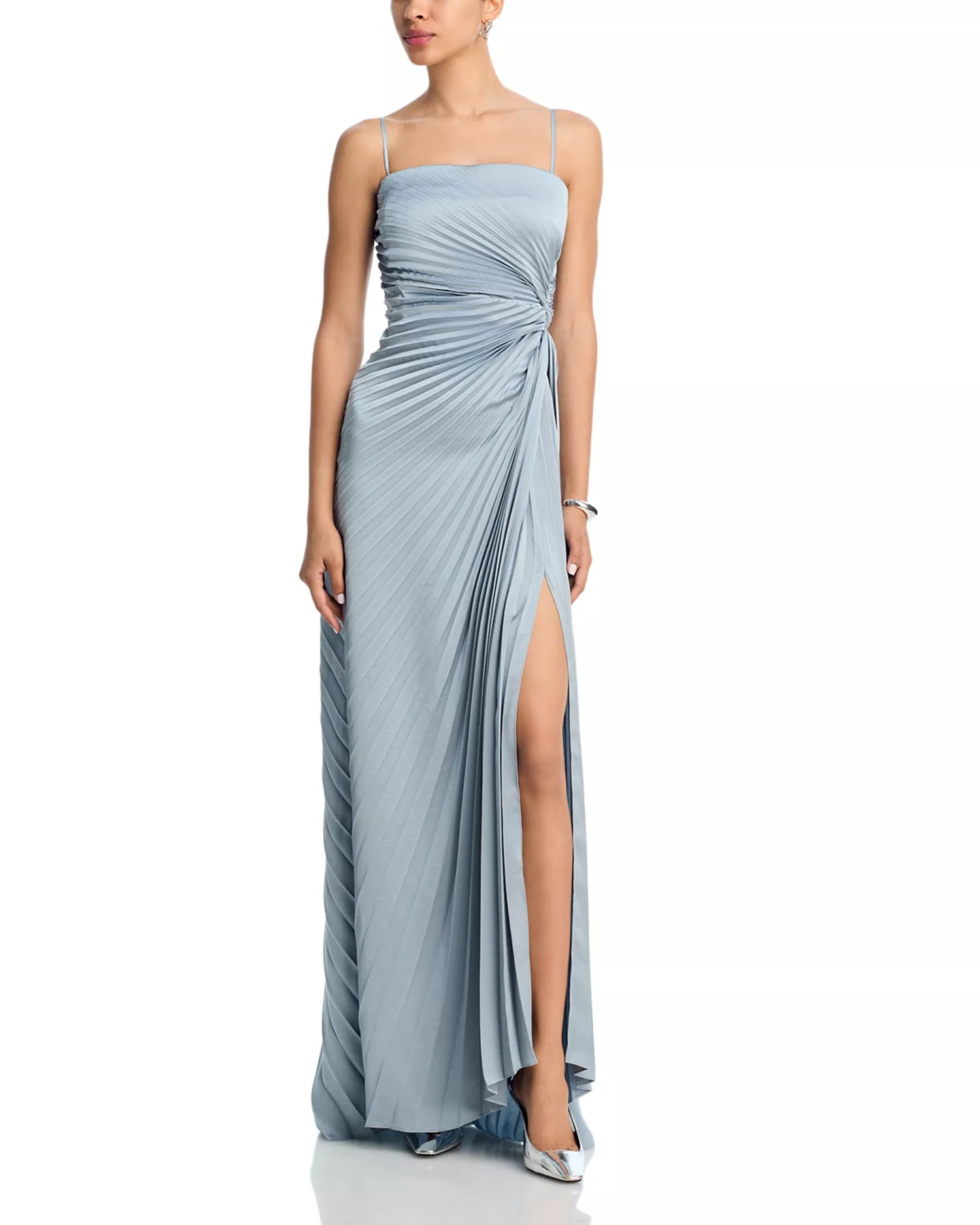 Flowing Sheath Strapless Sleeveless Open Back Floor Length For Adults Prom Dress