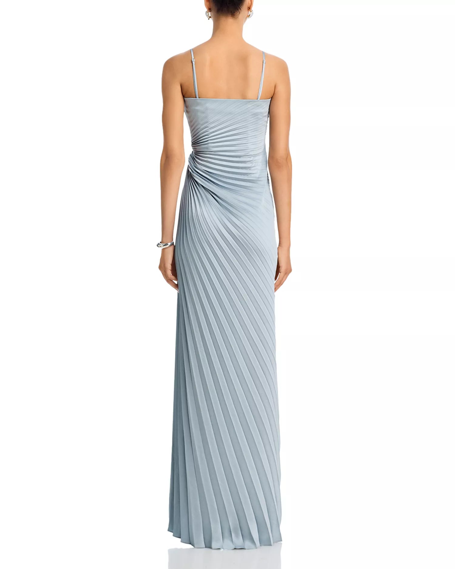 Flowing Sheath Strapless Sleeveless Open Back Floor Length For Adults Prom Dress